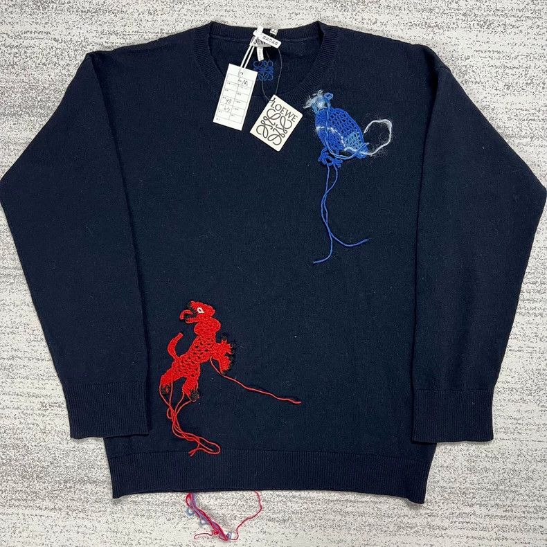 Loewe Loewe Embroidered Animal Wool Sweater - dmc Size US M / EU 48-50 / 2 - 1 Thumbnail