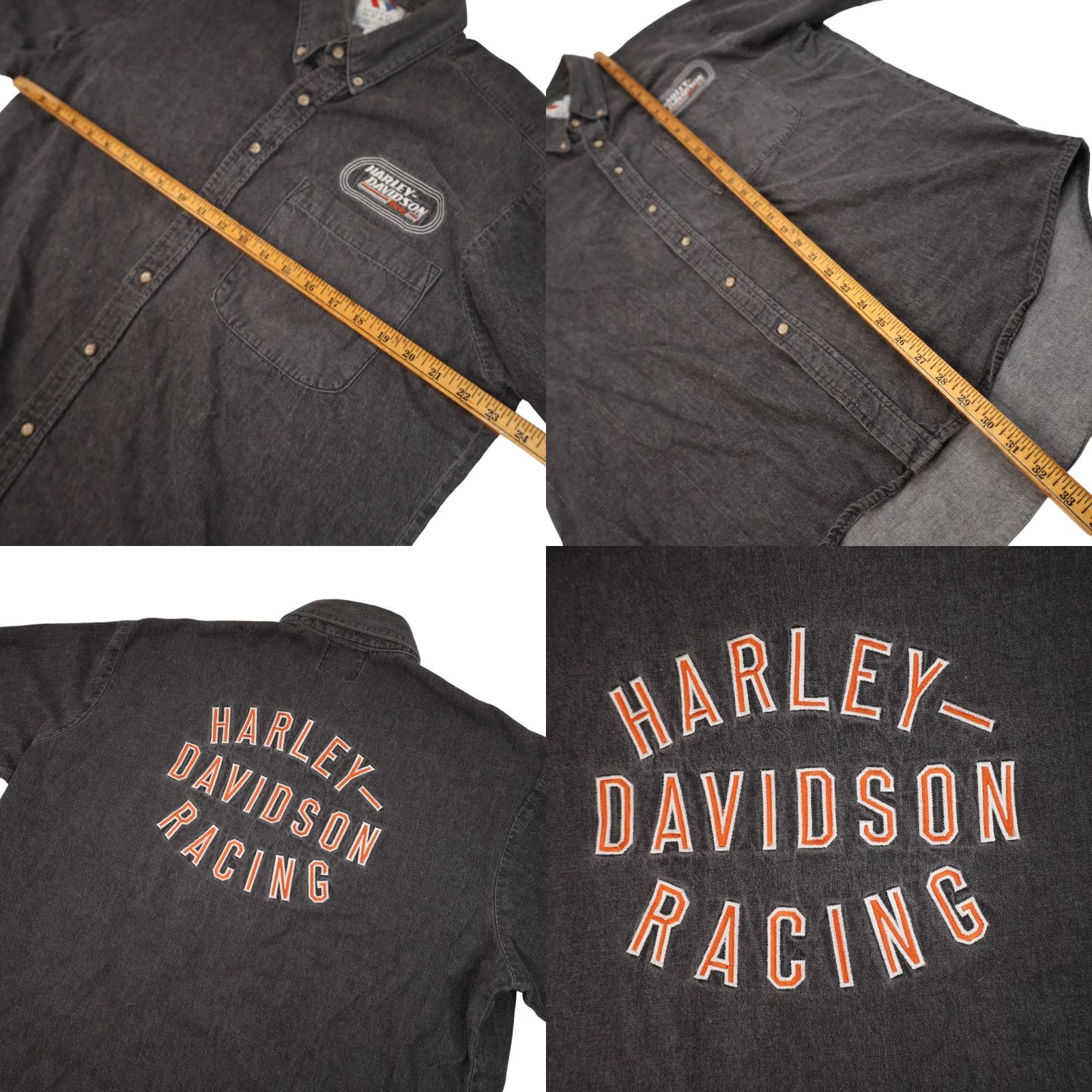 Harley Davidson VINTAGE Harley-Davidson Racing Embroidered Spellout Button Down Shirt Men XL Gray Shirt Mens XL Button-Up Size US XL / EU 56 / 4 - 8 Thumbnail