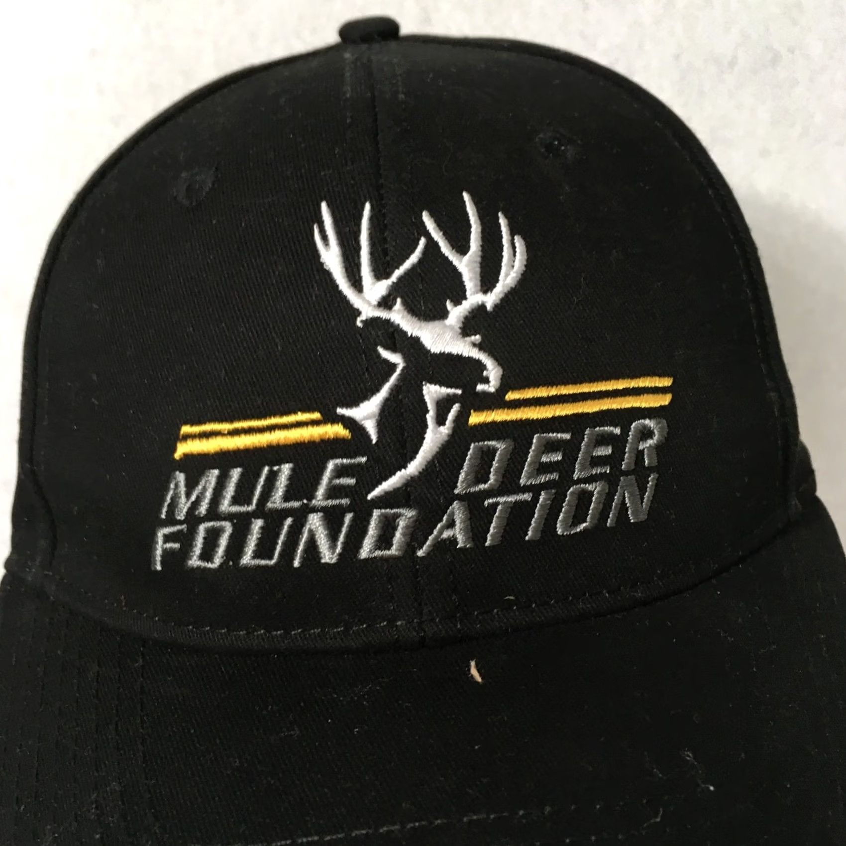 Vintage Mule Deer Foundation Hat Trucker Snapback strap back black embroidered Men Size ONE SIZE - 3 Thumbnail