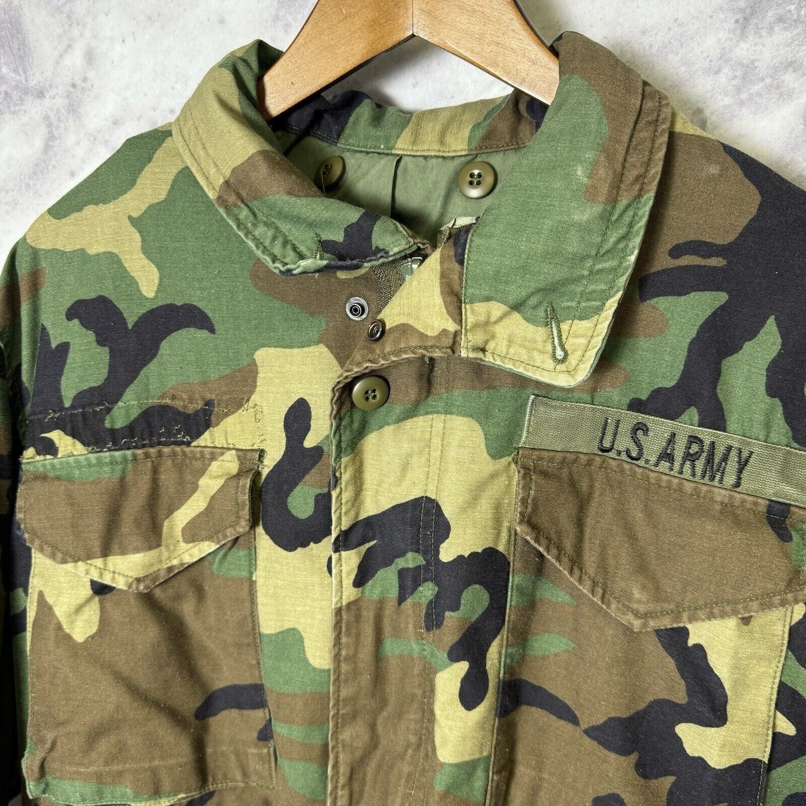 Vintage US Army Camouflage Woodland Combat Field Coat Jacket Mens Me Size US M / EU 48-50 / 2 - 3 Thumbnail