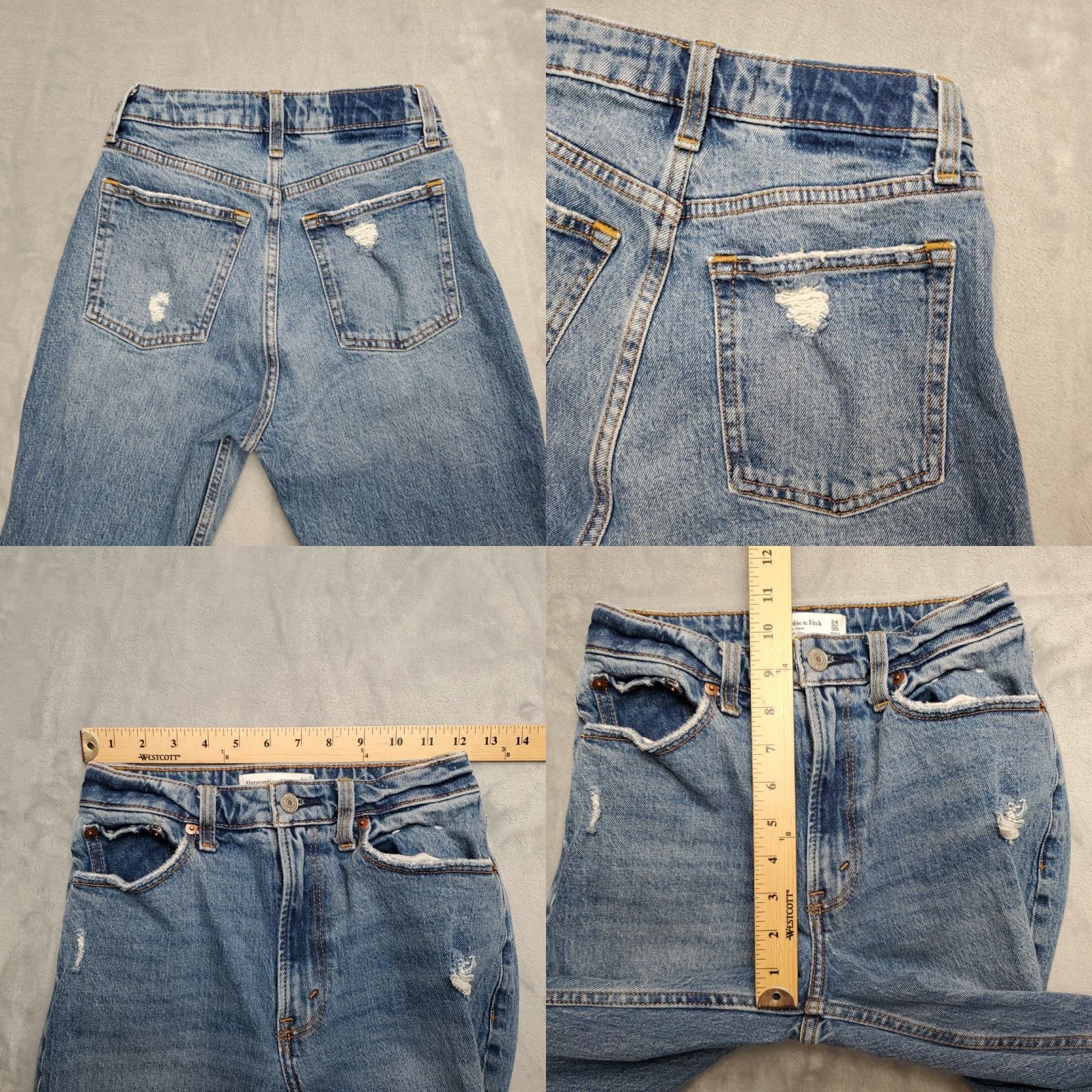 Abercrombie & Fitch Abercrombie & Fitch Jeans Womens 24 Blue Denim Mom High Rise Curve Love Y2K Pant Shoes Size 42" / US 20 - 8 Thumbnail