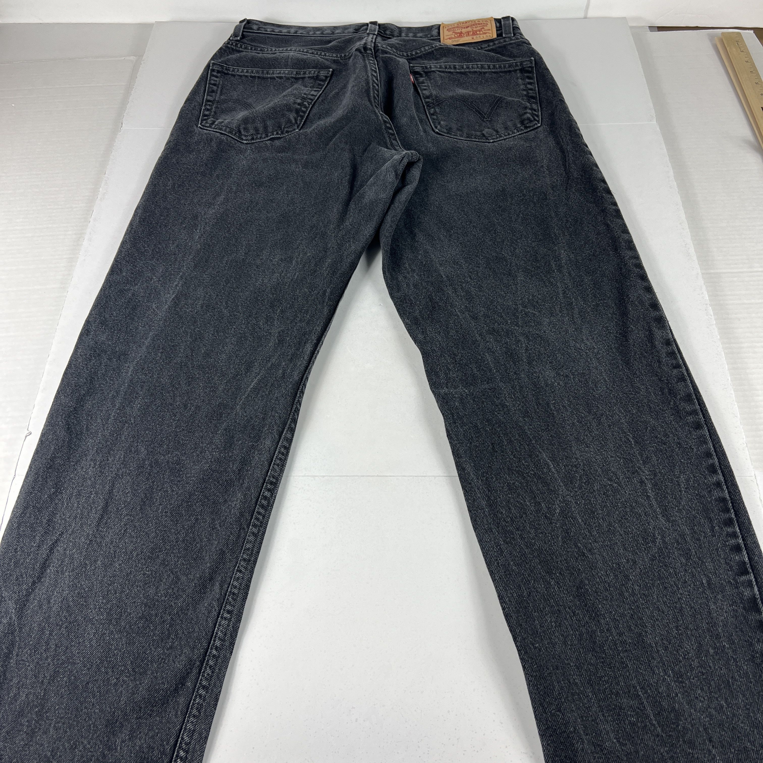 Levi's × Vintage Y2K Levi's Jeans 550 Relaxed Black Faded Denim Size US 34 / EU 50 - 10 Thumbnail