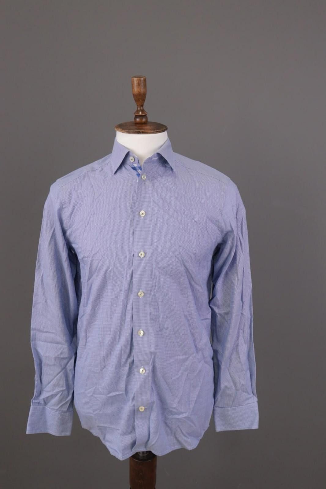 Eton Eton Contemporary Blue Check Extra Shirt Size 39 / 15 1/2 Size US M / EU 48-50 / 2 - 1 Thumbnail