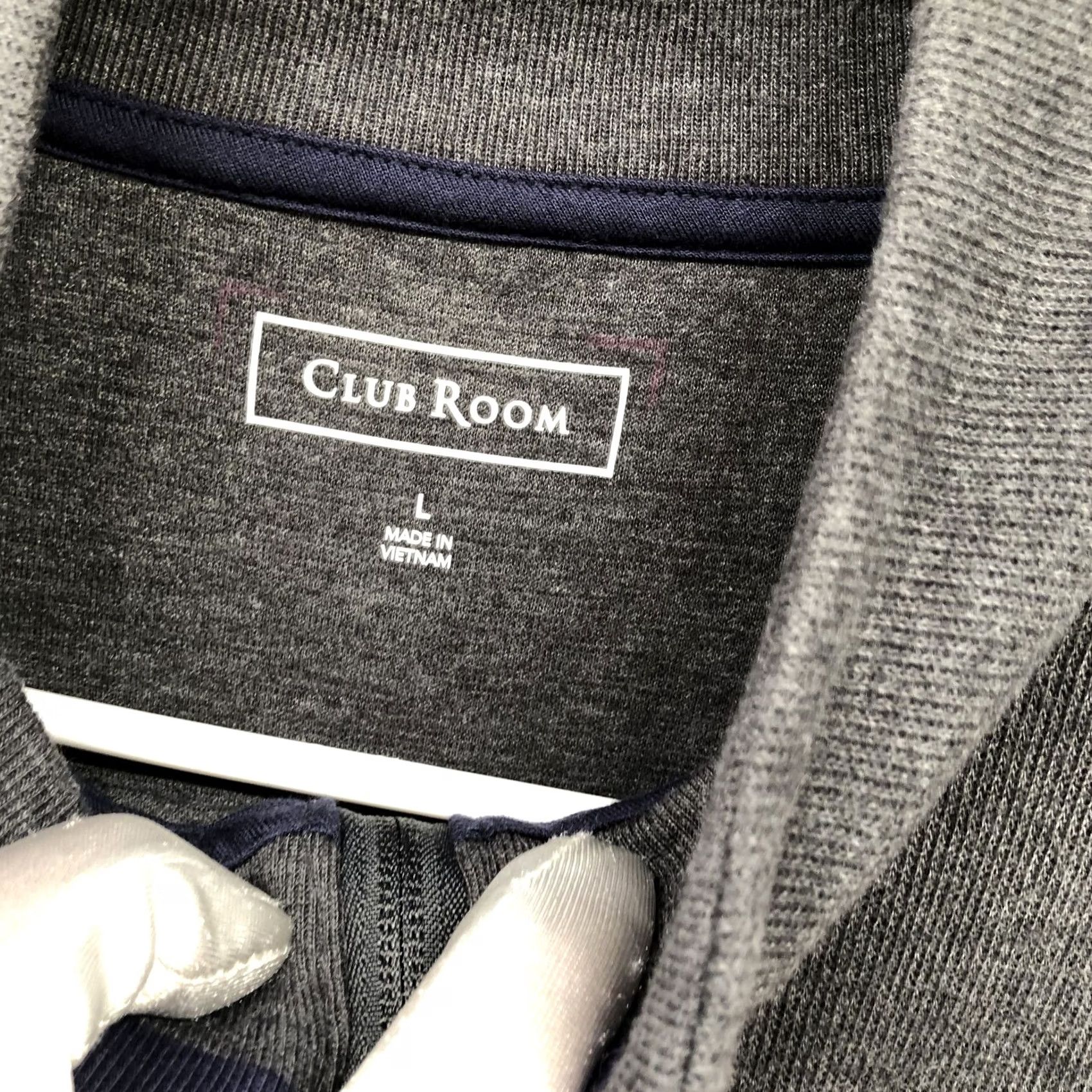 Club Room Club Room Sweater Mens L Gray 1/4 Zip Pullover French Rib Colorblock Size US L / EU 52-54 / 3 - 4 Thumbnail