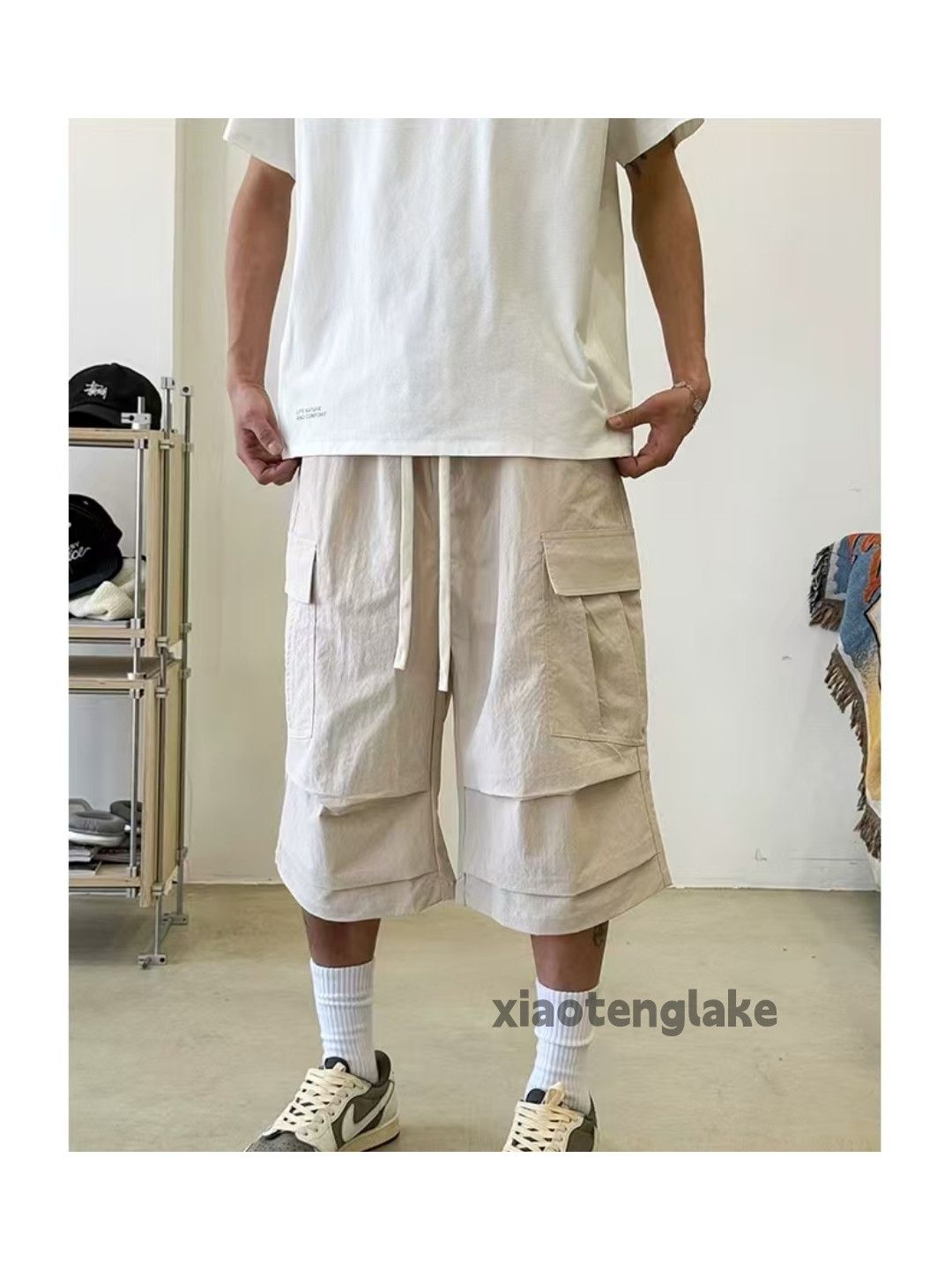 Designer Utility loose baggy pleated yuppie outdoor cargo shorts Size US 36 / EU 52 - 1 Thumbnail