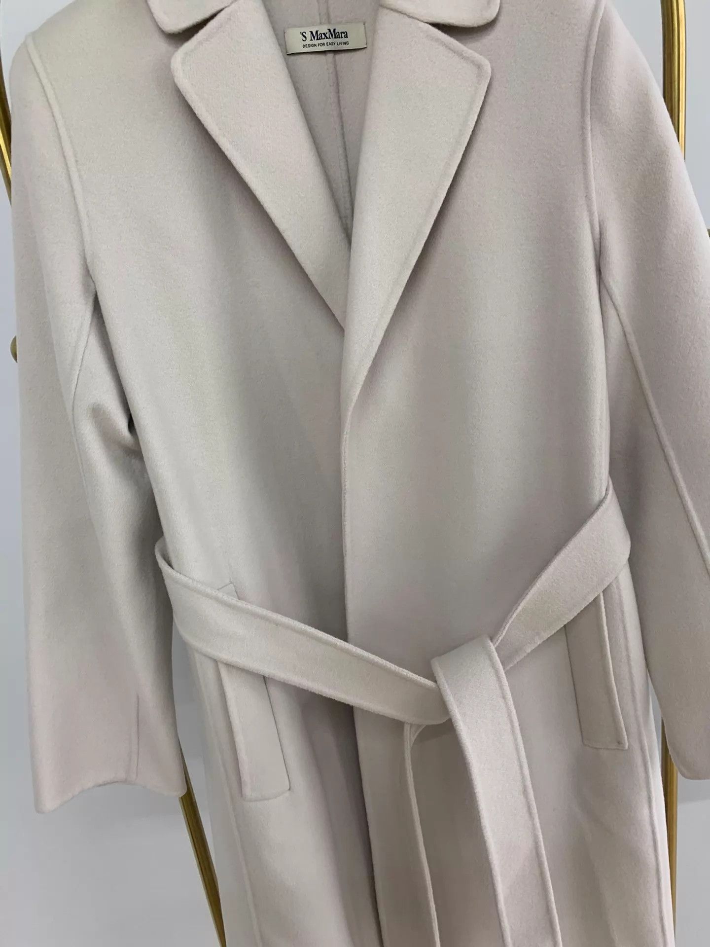 Max Mara S MaxMara Beige Wool Overcoat Women's 34 New Size XS / US 0-2 / IT 36-38 - 2 Thumbnail