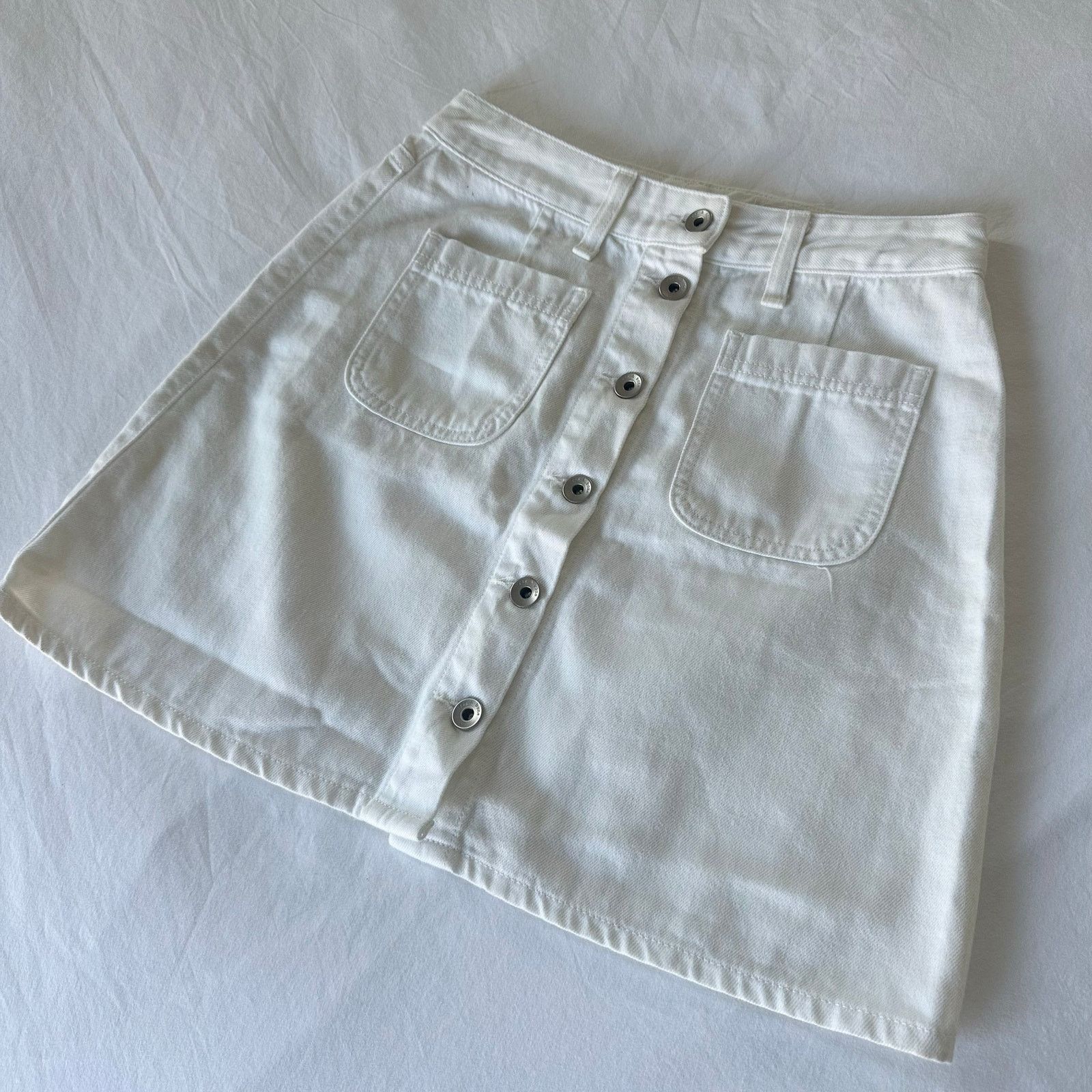 Rag & Bone Rag and Bone White Denim Mini Skirt Size 25 Size 25" / US 0 / IT 36 - 1 Thumbnail