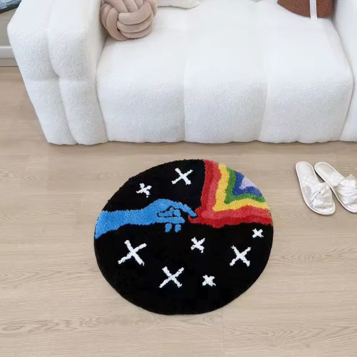 Handmade Rainbow Star Tufted Home Bedroom Carpet Rug Size ONE SIZE - 1 Thumbnail