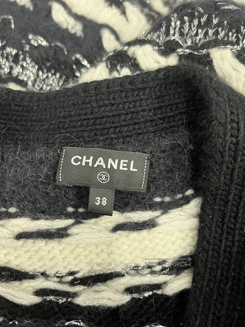 Chanel Chanel Black and white striped with pink striped cashmere Size XS / US 0-2 / IT 36-38 - 4 Thumbnail