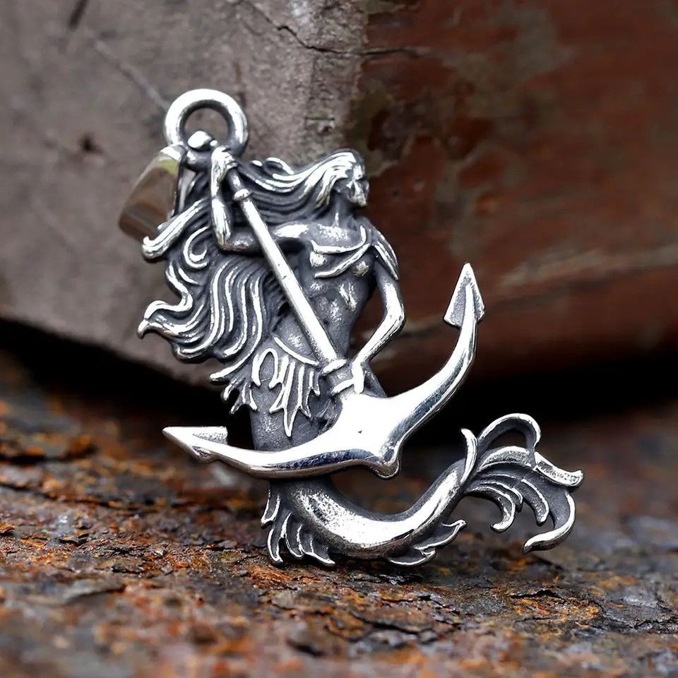 Jewelry Mermaid Anchor Pendant Necklace Size ONE SIZE - 4 Thumbnail