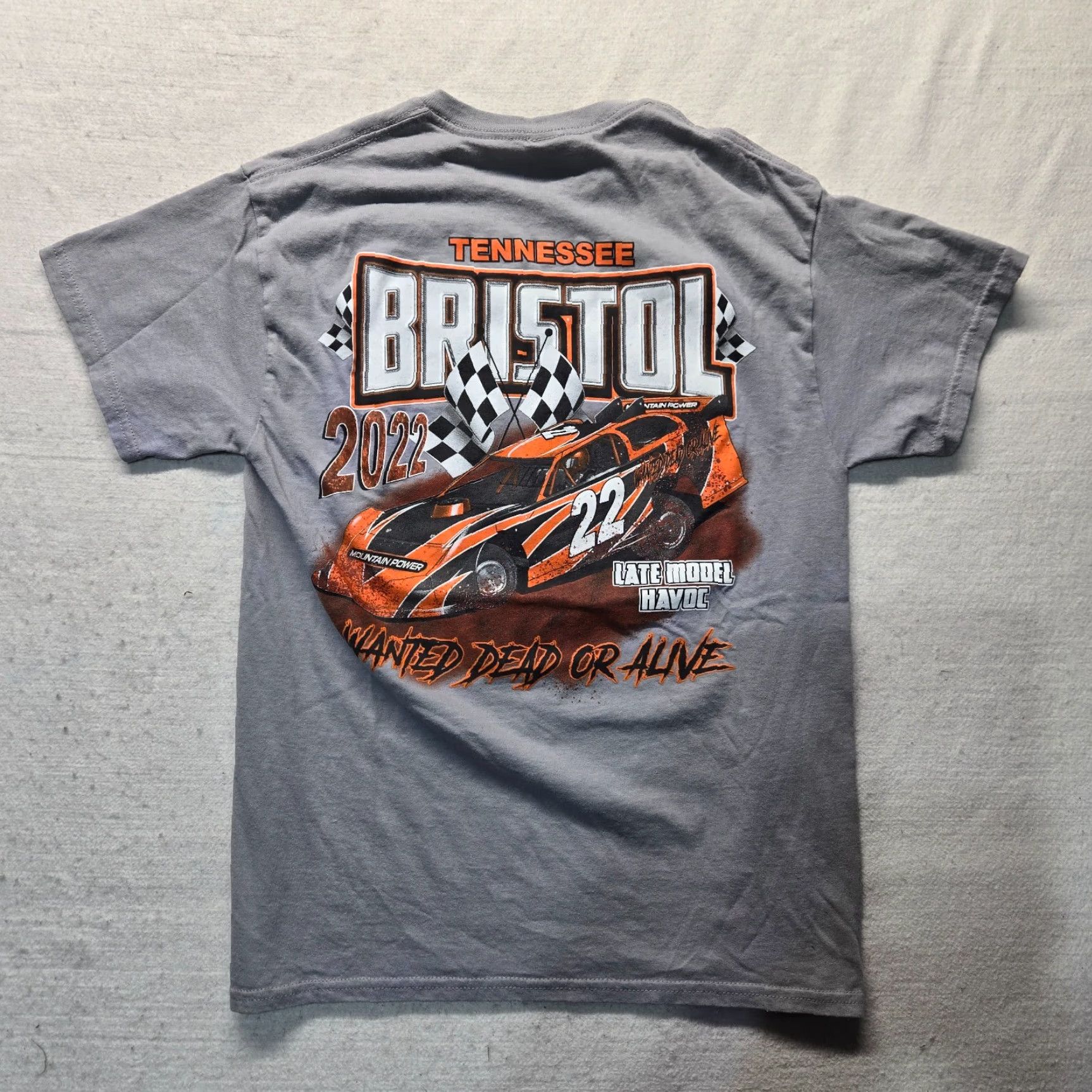 Vintage Bristol TN T-Shirt Dirt Track Racing Gray Short Sleeve Adult Men's M Size US M / EU 48-50 / 2 - 8 Thumbnail