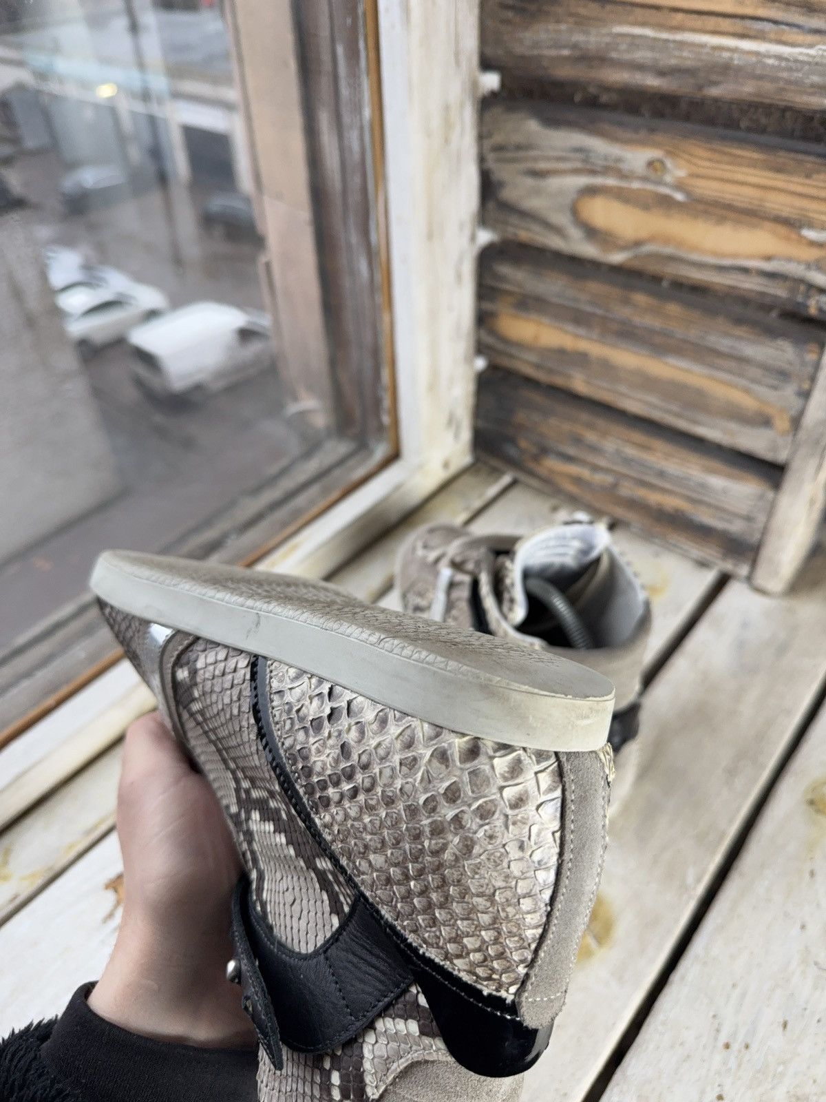 Barbara Bui Luxury Barbara Bui Python Embossed High Top Sneakers Size US 10.5 / IT 40.5 - 7 Thumbnail