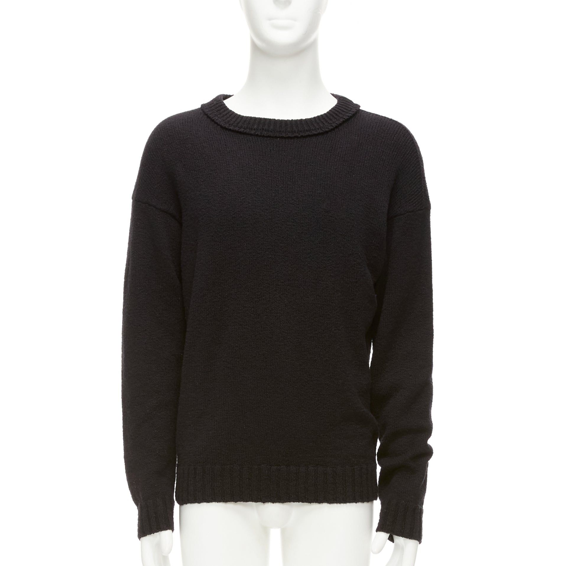 Loro Piana LORO PIANA 2021 Hiroshi Fujiwara black cotton logo tab round neck knit sweater M Size US M / EU 48-50 / 2 - 1 Thumbnail