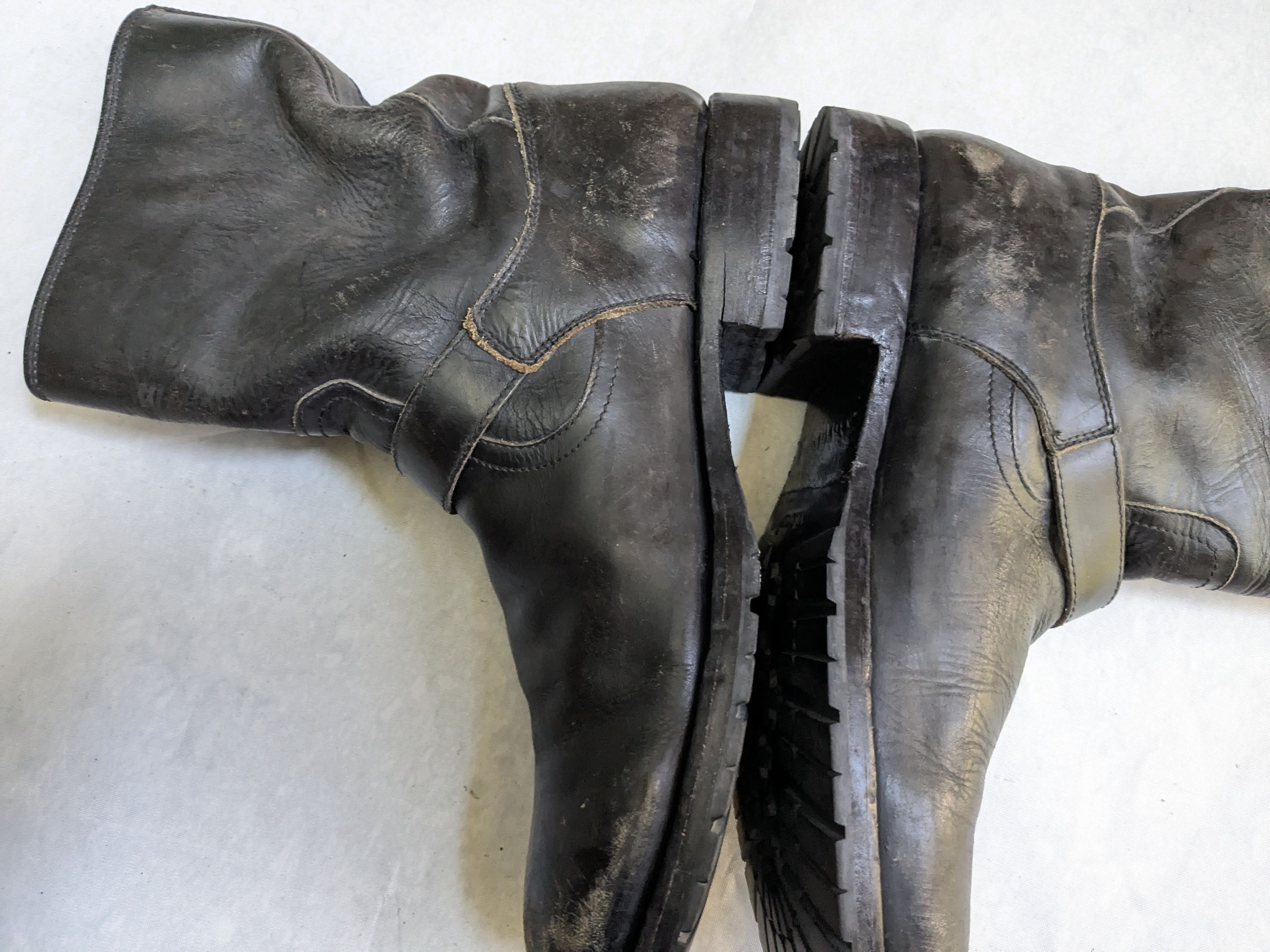 Frye Frye Engineer Black Leather 11 D Leather Buckle Size US 11 / EU 44 - 15 Thumbnail