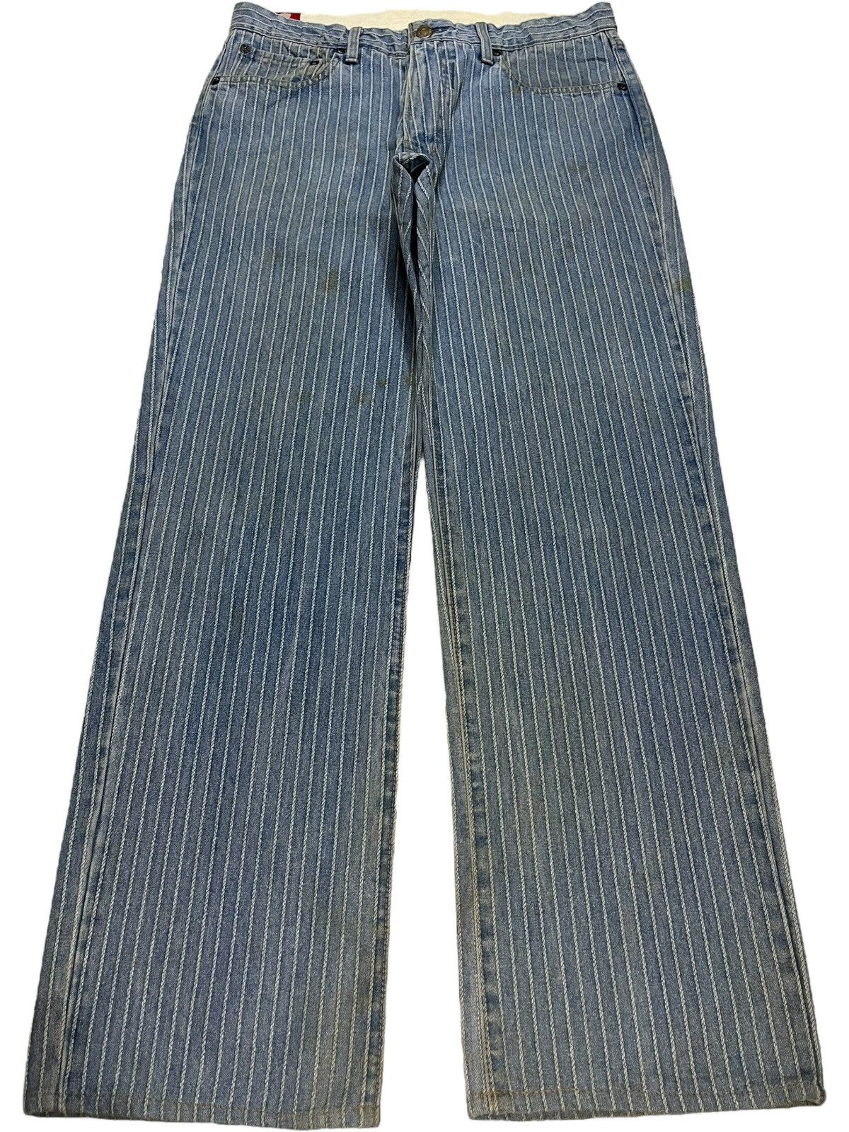 Japanese Brand Vintage Japanese Brand Hickory Style Mud Wash Baggy Jeans Size US 31 - 1 Thumbnail