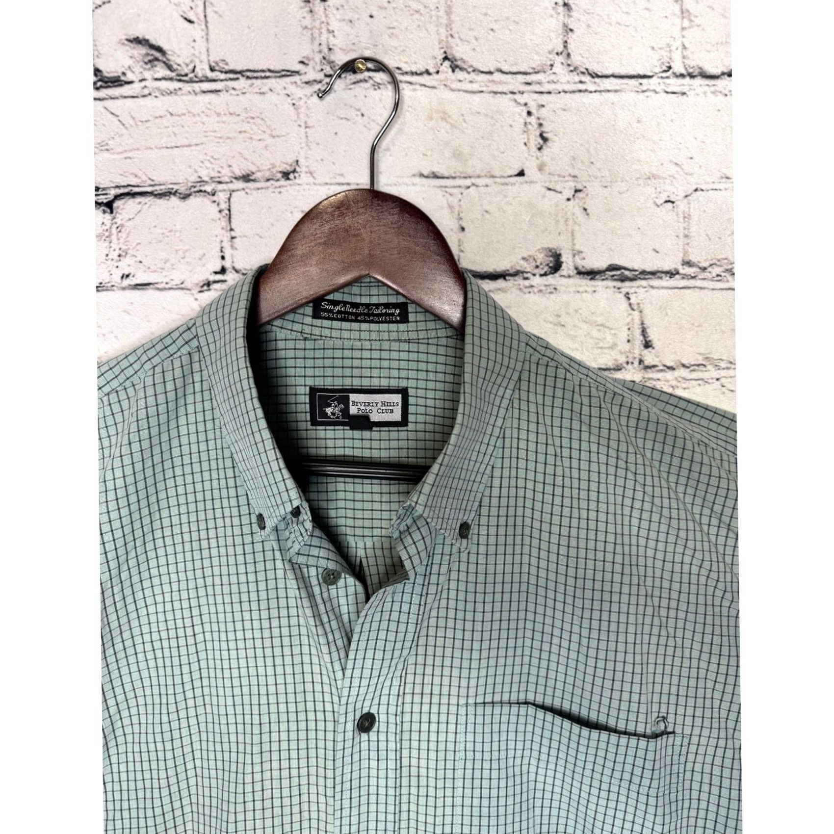 Beverly Hills Polo Club Beverly Hills Polo Club Men's Short Sleeve Plaid Button-Down Shirt Large Size US L / EU 52-54 / 3 - 3 Thumbnail