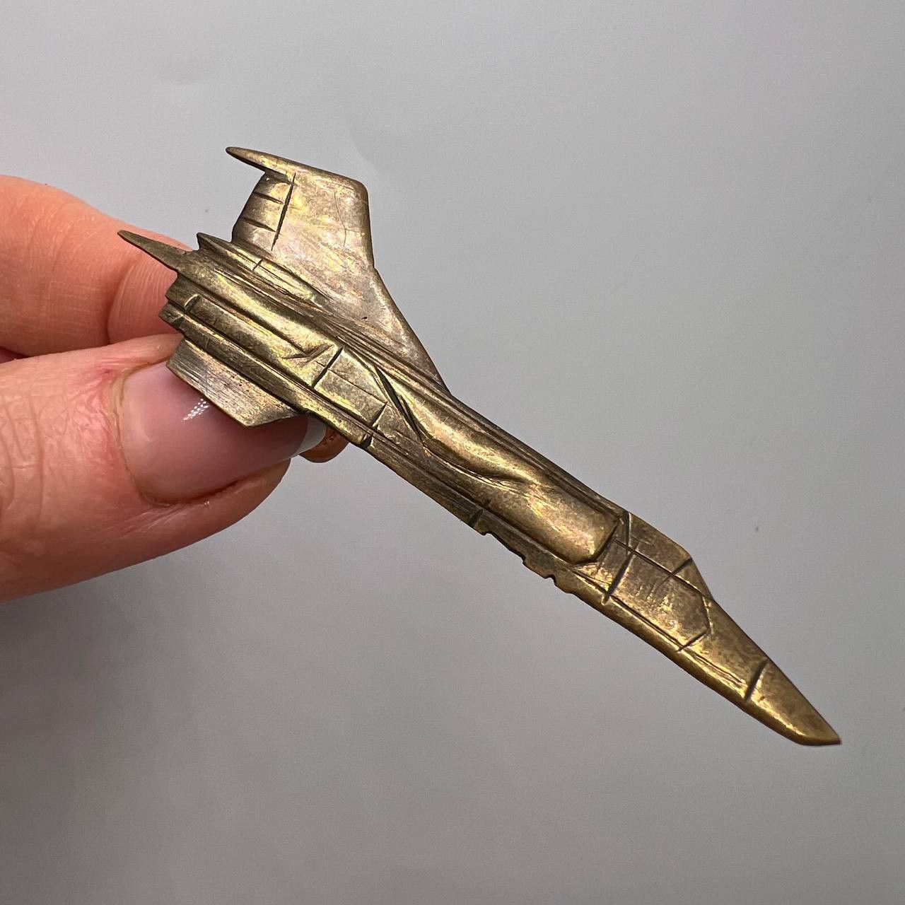 Vintage Vintage Bronze Tie Clip Military Style Aircraft MIG 25 Size ONE SIZE - 4 Thumbnail