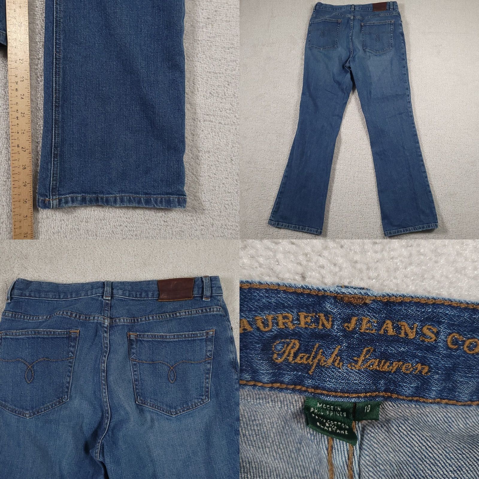 Ralph Lauren Lauren Ralph Lauren Jeans Women's 10 Mid Rise Boot Cut Denim Stretch Medium Wash Size 32" / US 10 / IT 46 - 8 Thumbnail