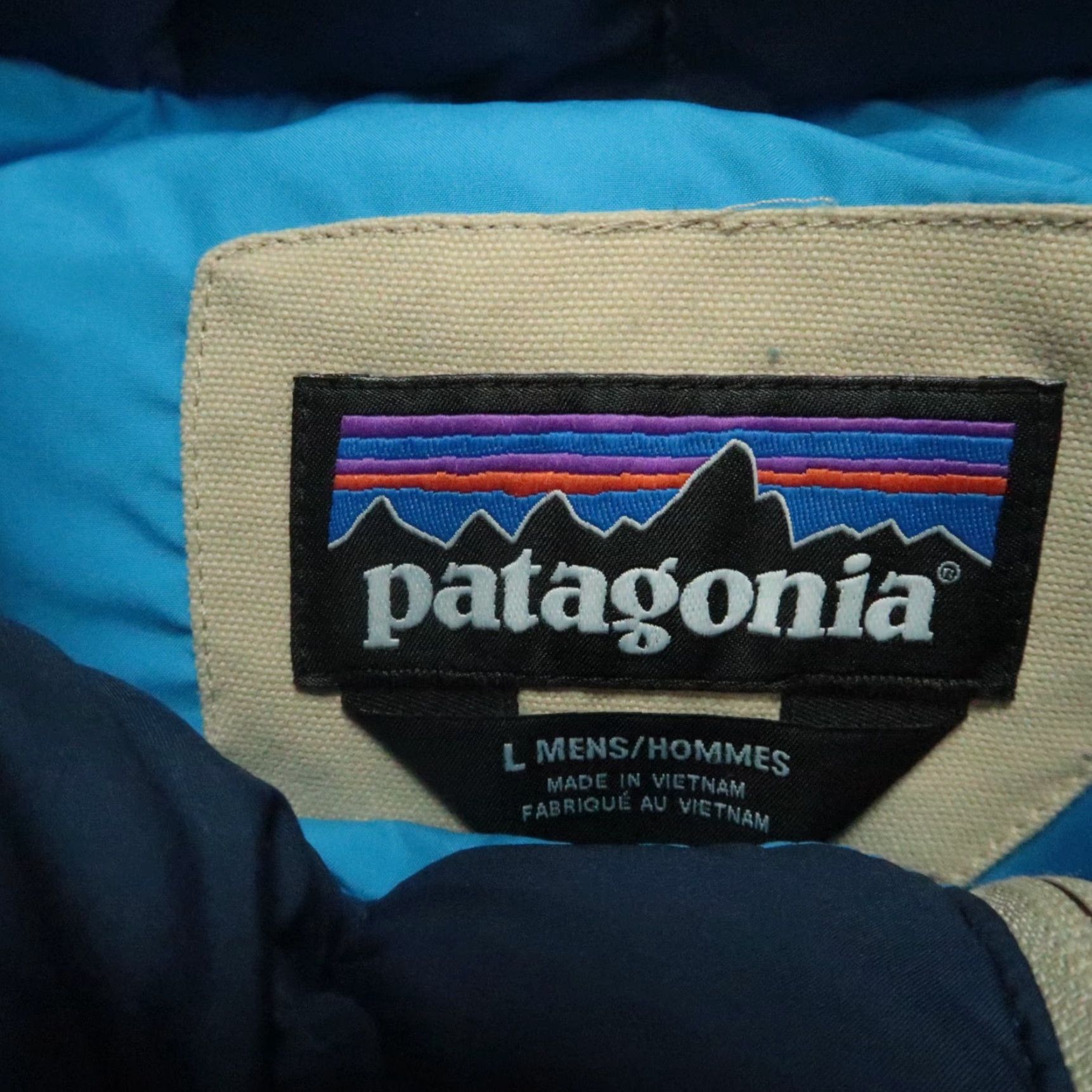 Patagonia Patagonia Vest Men Large Tan Blue Bivy Down Puffer Full Zip Snap Pockets Quilted Shirt/Coat? Size US L / EU 52-54 / 3 - 4 Thumbnail