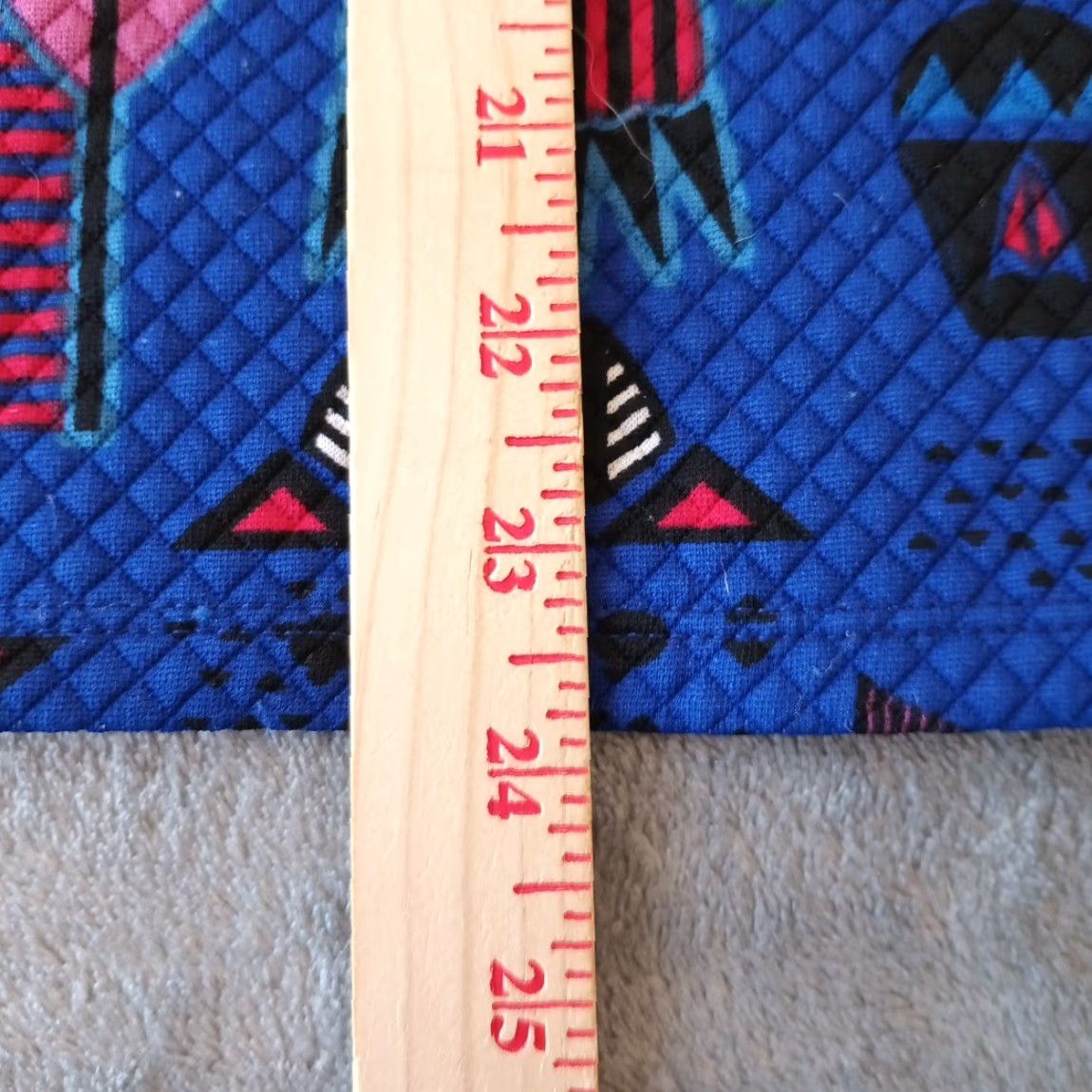 Vintage LuLaRoe Skirt XL Blue Geometric Knee Length Pull On Knit Quilted Pattern Women Pencil Stretch Regular Vintage: No Size 40" / US 18 - 4 Thumbnail