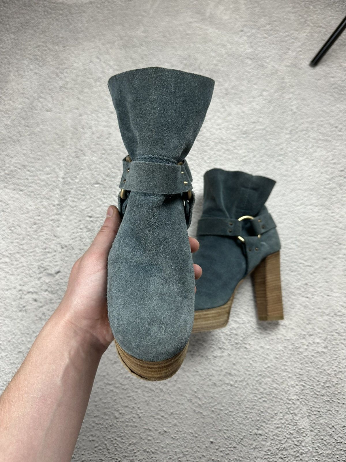 Other VTG A.S. 98 Style Boots Heels Suede Platform Hype Old Money Size US 6 / IT 36 - 3 Thumbnail