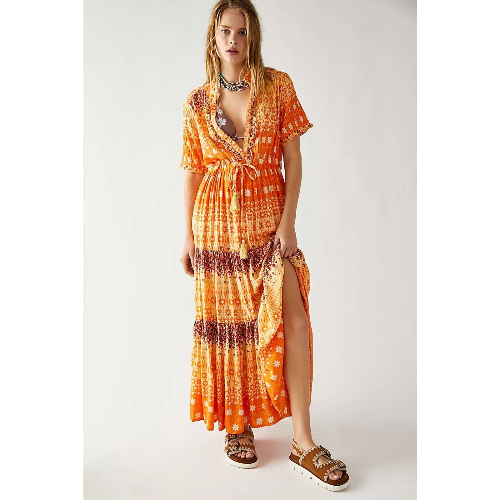 Free People New Free People Rare Feelings Tiered Maxi Dress $148 XS Size XS / US 0-2 / IT 36-38 - 4 Thumbnail