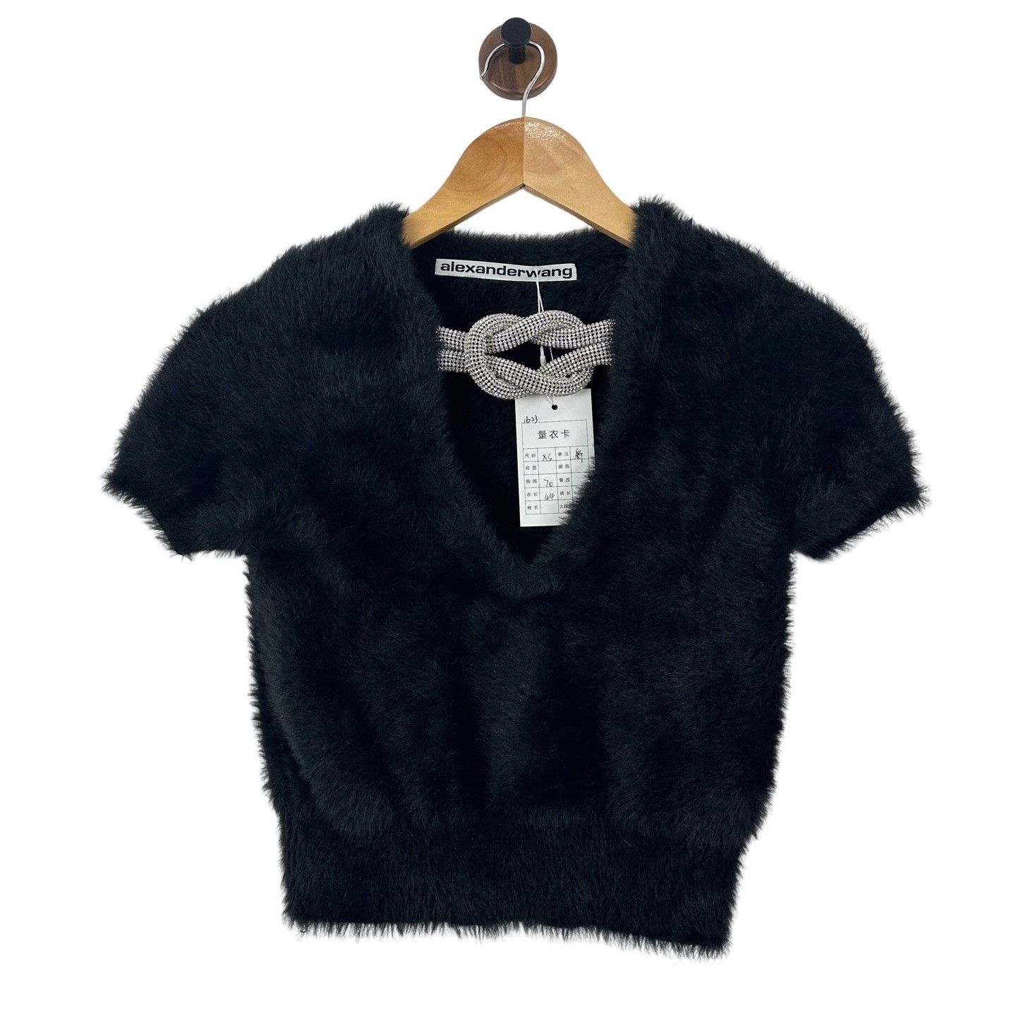 Alexander Wang Alexander Wang Rhinestone Knot Plush Sweater XS Size XS / US 0-2 / IT 36-38 - 1 Thumbnail