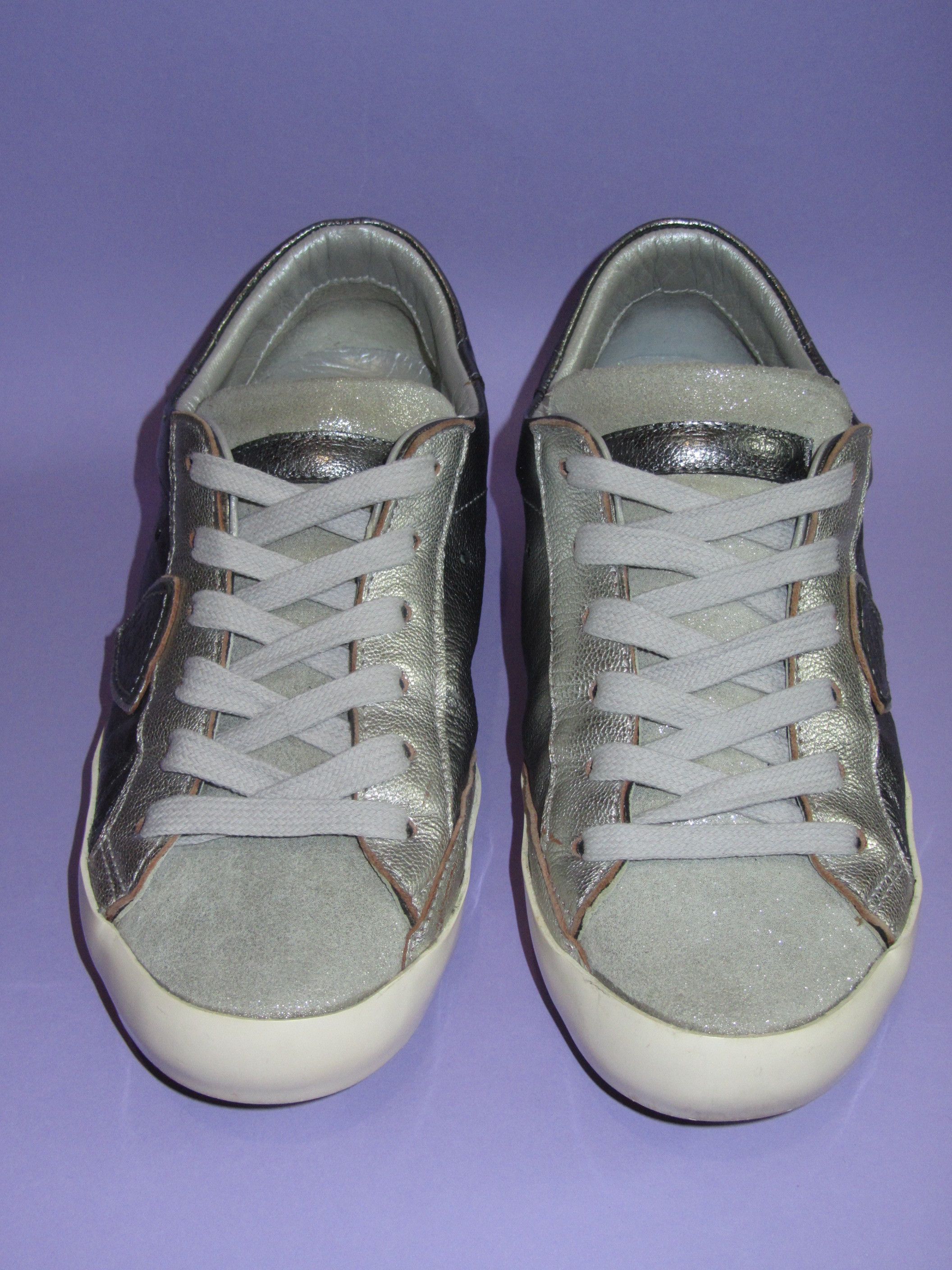 Philippe Model Philippe Model Paris Low Silver Leather Sneakers Size EU 36 Size US 6 / IT 36 - 2 Thumbnail