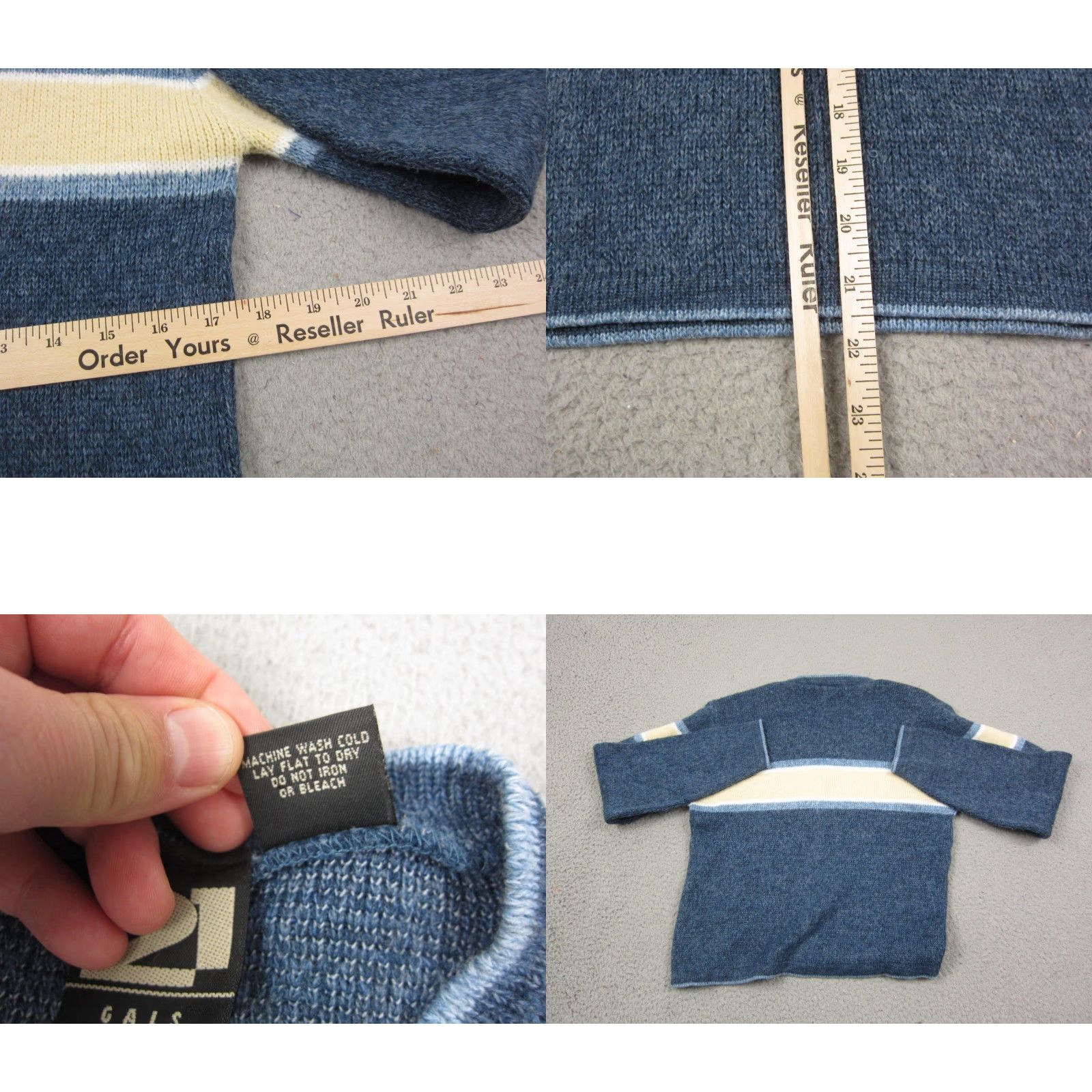 Vintage VINTAGE rue21 Sweater Womens Medium Blue V-Neck Knit Pullover 80s 90s Casual Workwear Size M / US 6-8 / IT 42-44 - 8 Thumbnail