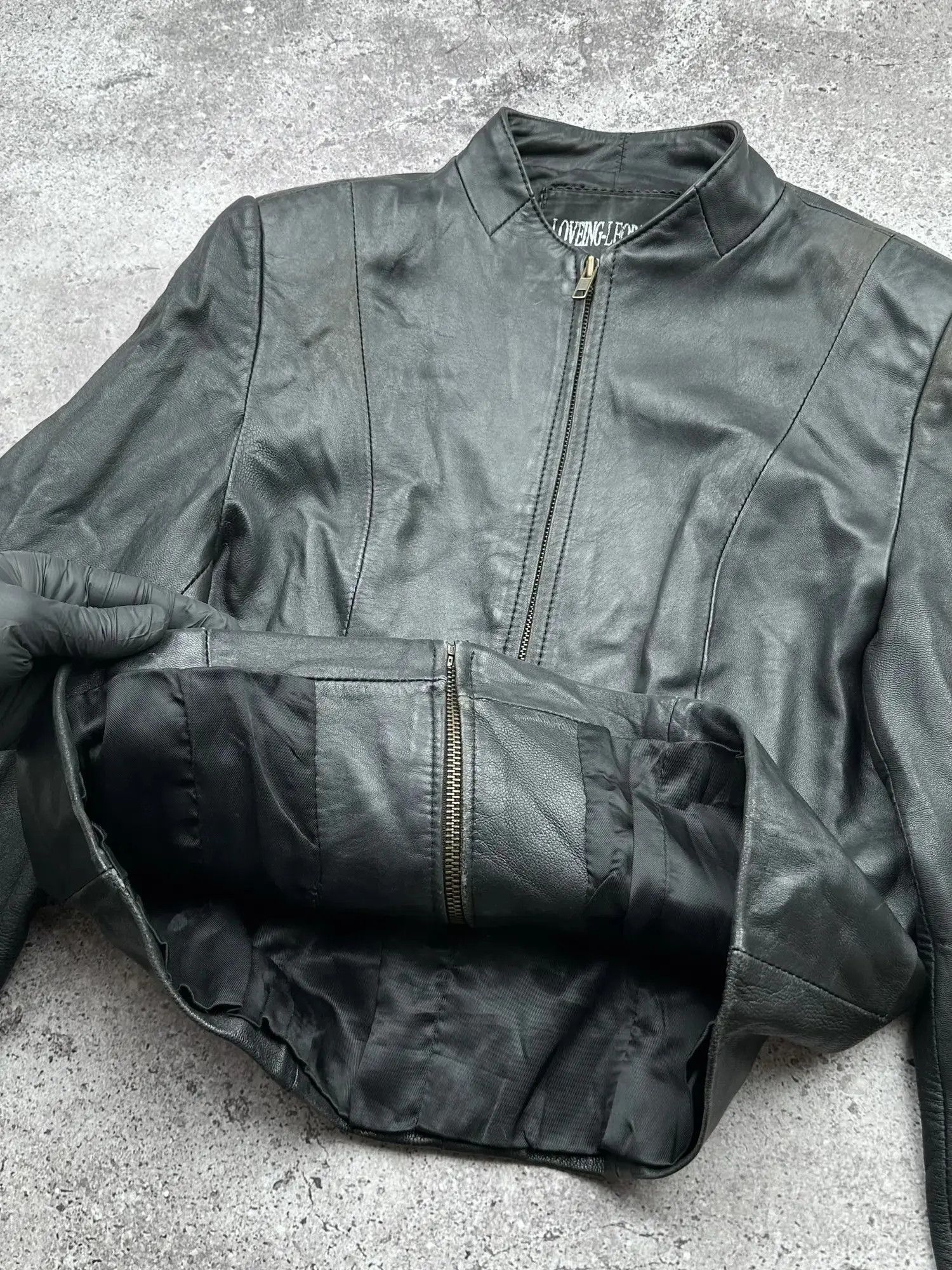 Vintage Vintage Cropped Leather Jacket C389(V7) Size S / US 4 / IT 40 - 5 Thumbnail