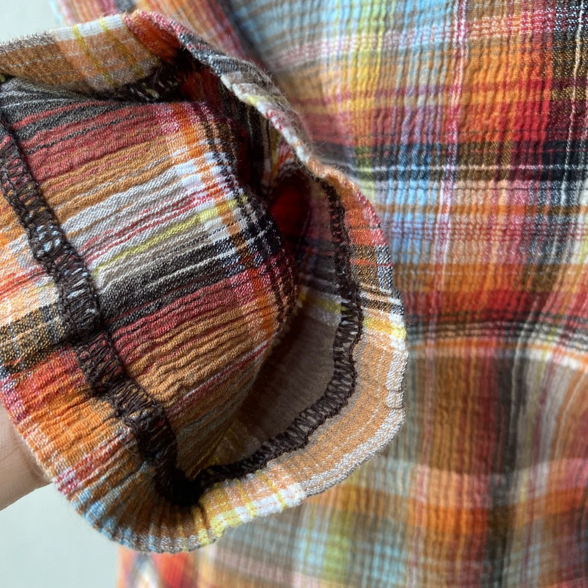 Tsumori Chisato Tsumori Chisato Brown Red Plaid Button Shirt Size XS / US 0-2 / IT 36-38 - 18 Thumbnail
