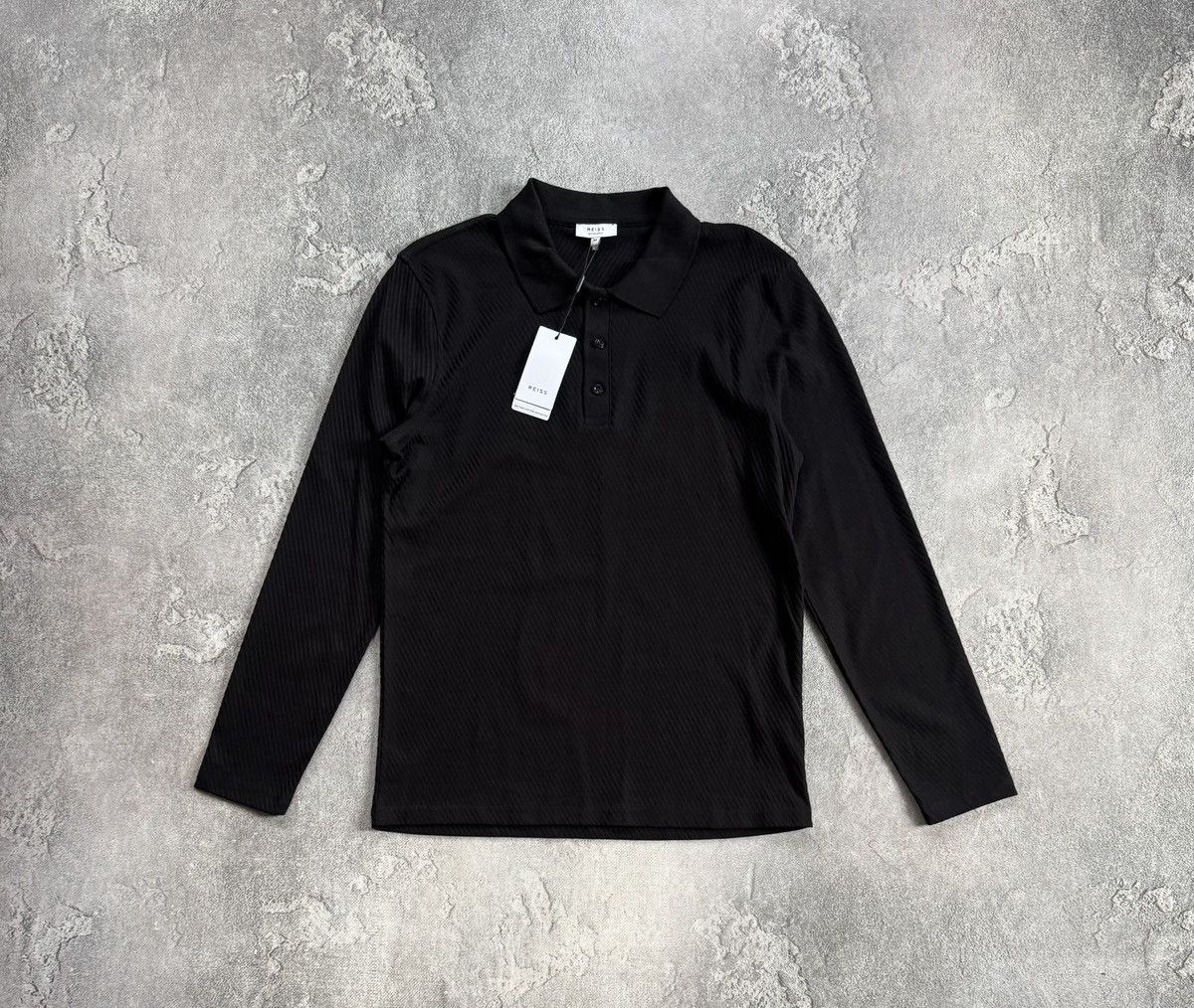 Reiss NEW Reiss M/size Chester LS textured polo long sleeve jumper Size US M / EU 48-50 / 2 - 10 Thumbnail