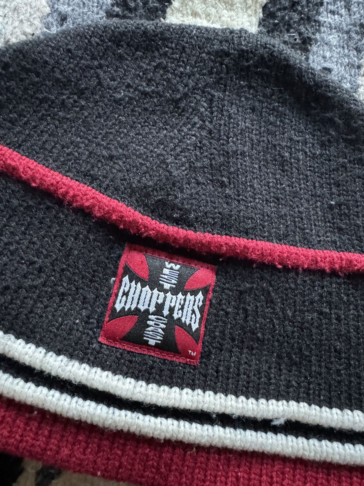 West Coast Choppers Vintage West Coast Choppers CFL Skull Biker Beanie Hat Size ONE SIZE - 2 Thumbnail