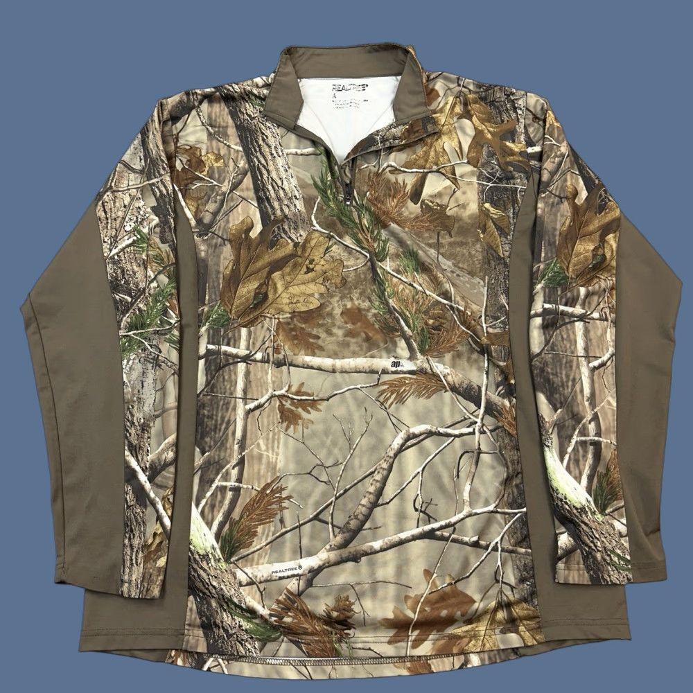 Realtree Realtree Pullover Mens Large AP Camo 1/4 Zip Performance Stretch Lightweight Size US L / EU 52-54 / 3 - 1 Thumbnail