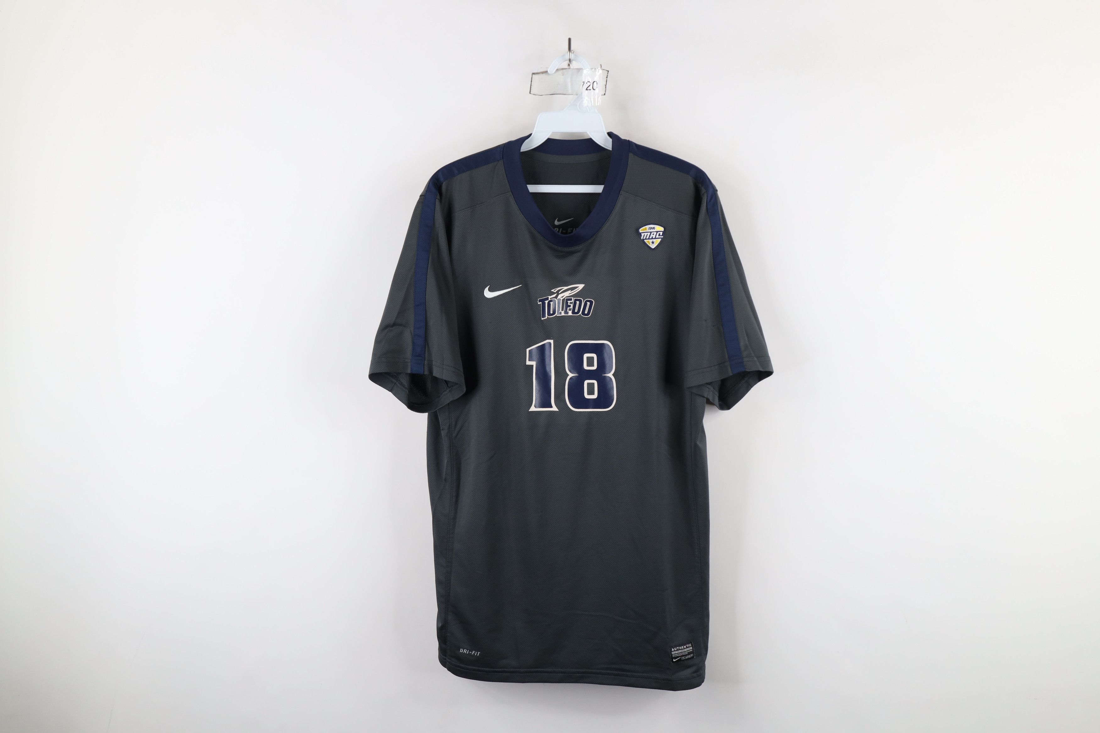 Nike × Vintage Nike Game Worn University of Toledo Soccer Jersey Gray #18 Size US S / EU 44-46 / 1 - 1 Thumbnail