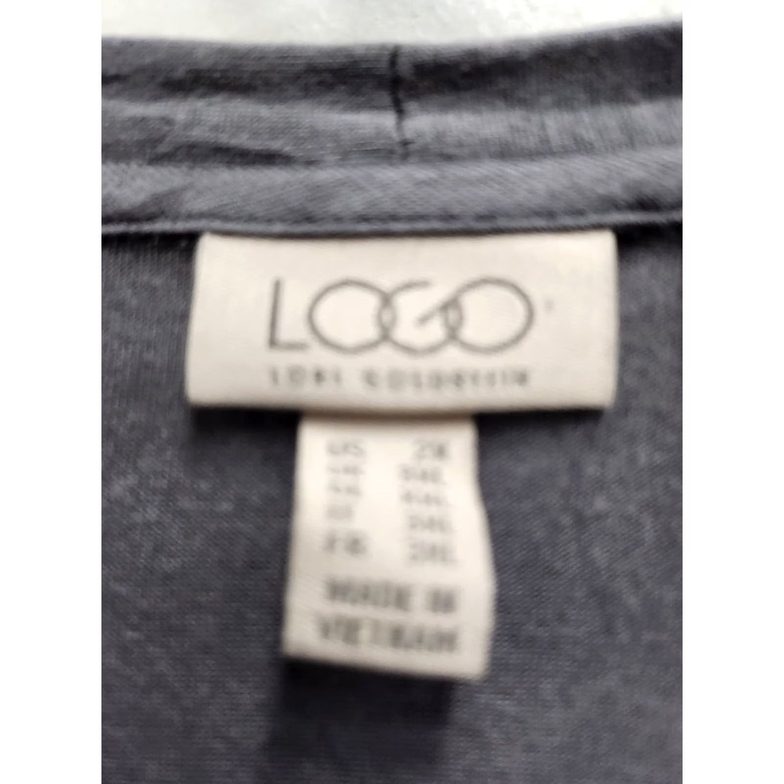 Vintage LOGO By Lori Goldstein Cardigan Womens 2X Gray Contrast Back Button Up Lagenlook Size XXL / US 16-18 / IT 52-54 - 3 Thumbnail