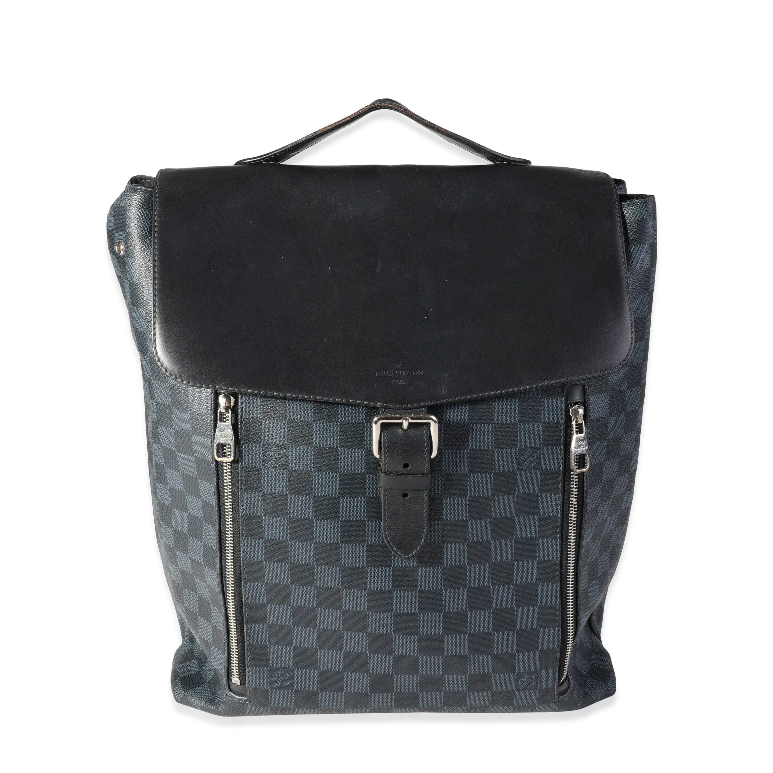 image of Louis Vuitton Damier Cobalt Canvas Newport Backpack in Black, Women's