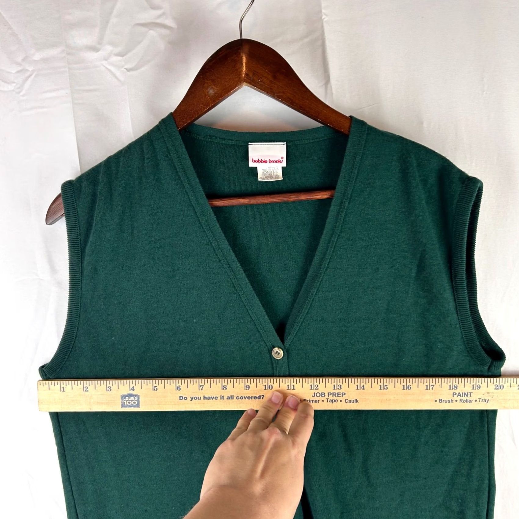Vintage VTG Bobbie Brooks Women Green V Neck Button Front Sleeveless Sweater Vest Medium Size M / US 6-8 / IT 42-44 - 7 Thumbnail