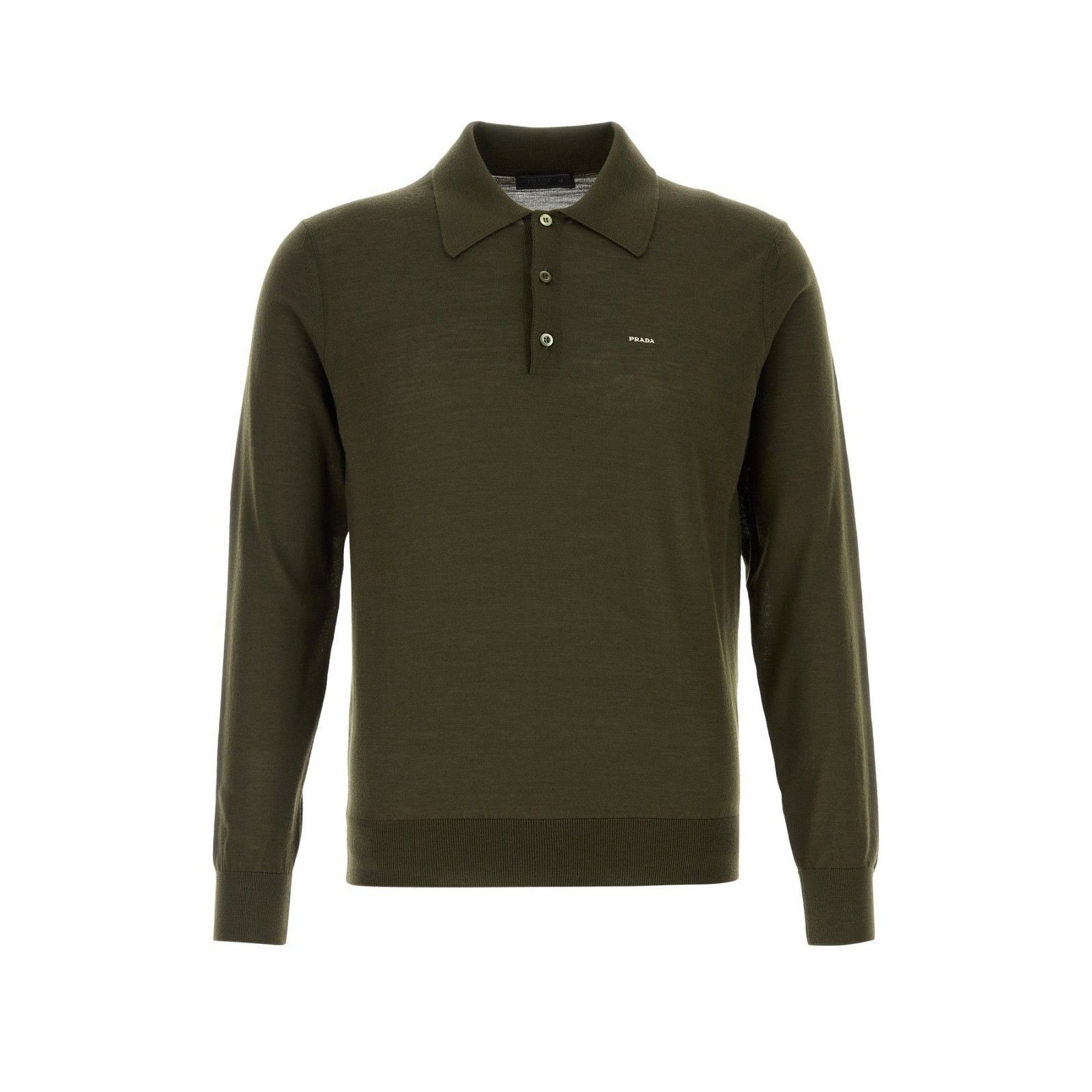 PRADA Olive Green Wool Polo Shirt New And Authentic (Men's s