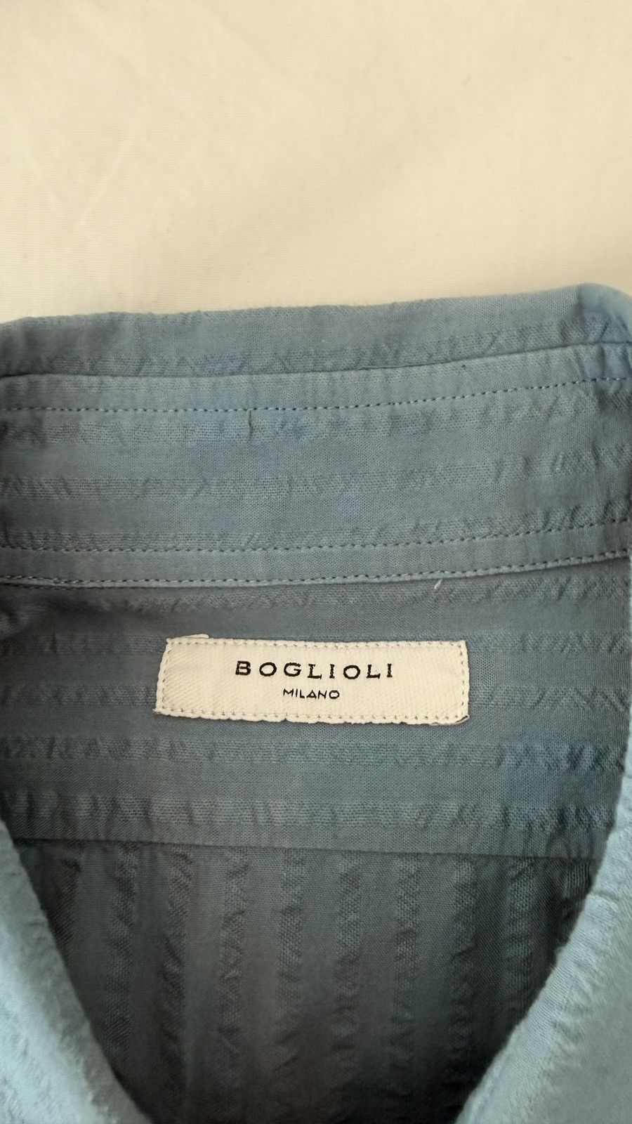 Boglioli Boglioli Milano Textured Seersucker Shirt Size US M / EU 48-50 / 2 - 3 Thumbnail