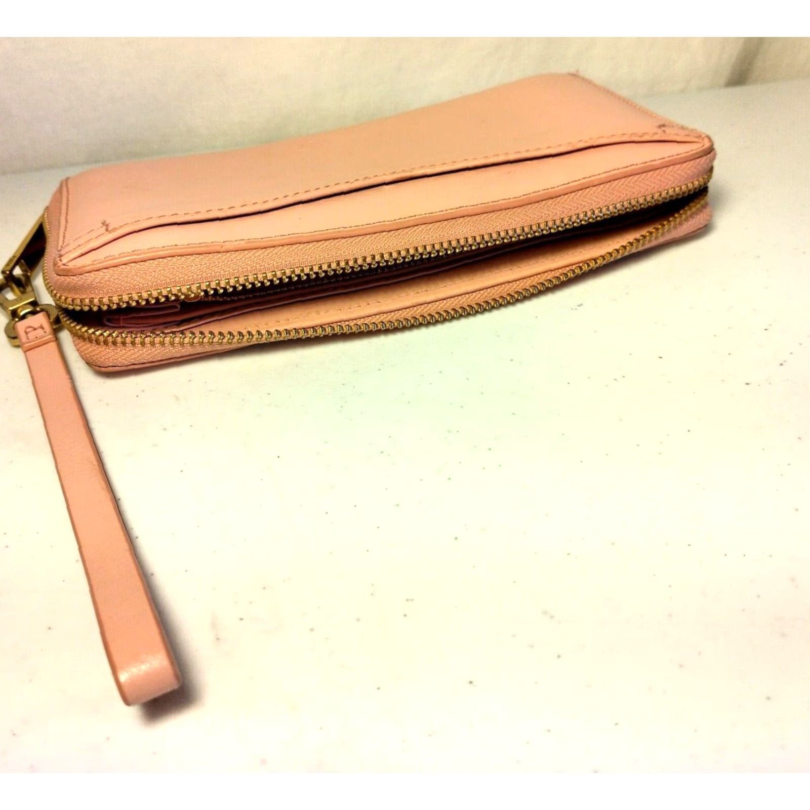 Fossil Fossil Wallet Clutch Leather Pink Dusty Rose Zip-Around Women Size ONE SIZE - 6 Thumbnail
