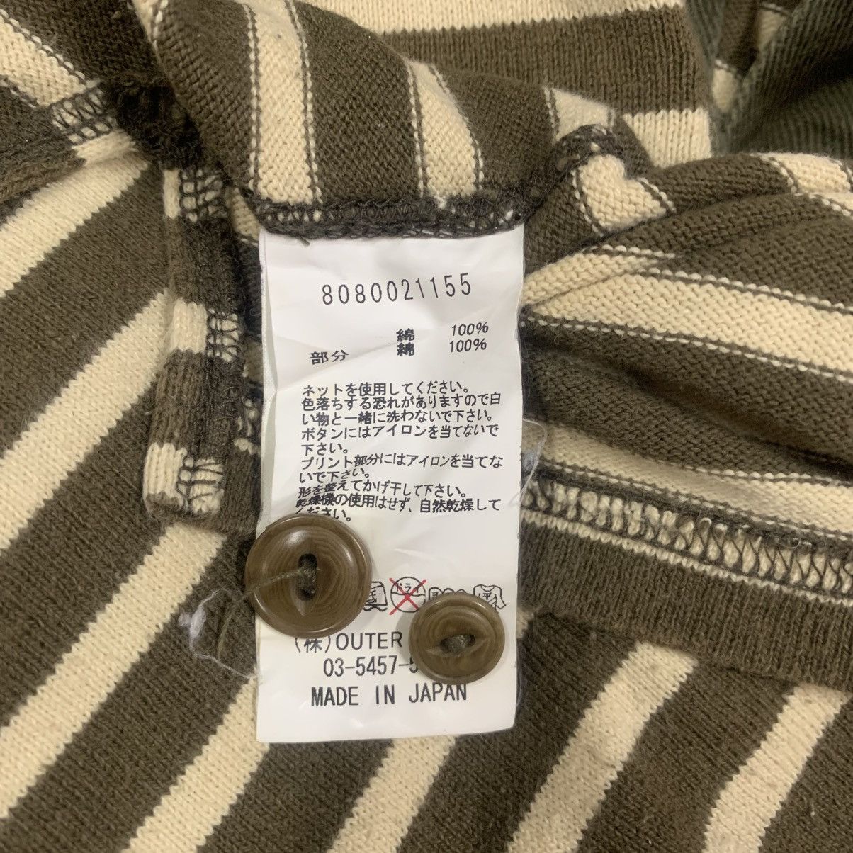 Nigel Cabourn Nigel Cabourn Vintage Processed Border Heavy Polo Shirt Size US M / EU 48-50 / 2 - 10 Thumbnail