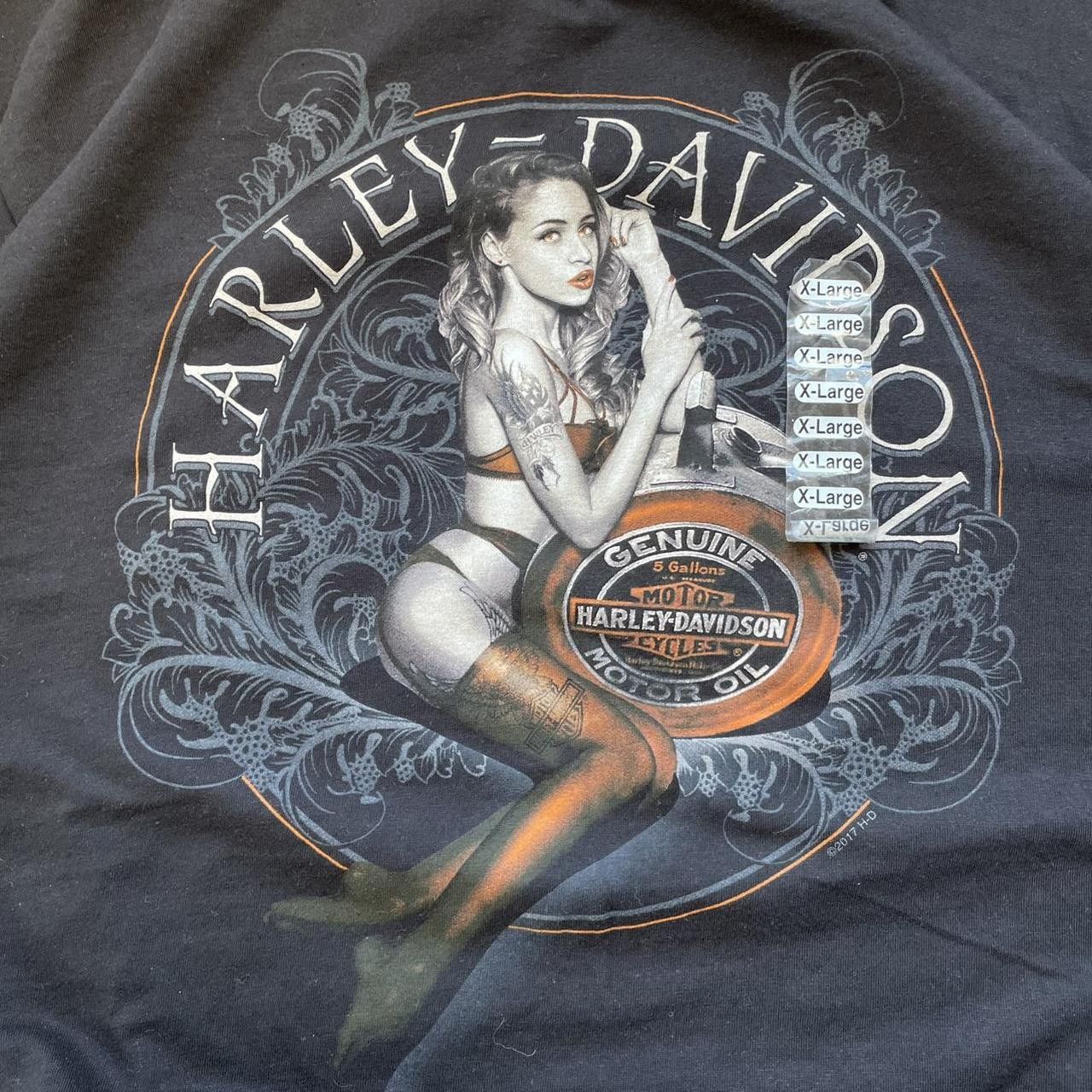 Harley Davidson × Vintage Vintage Y2K 2000's Harley Davidson Grunge Erotic Graphic Tee Size US XL / EU 56 / 4 - 2 Thumbnail