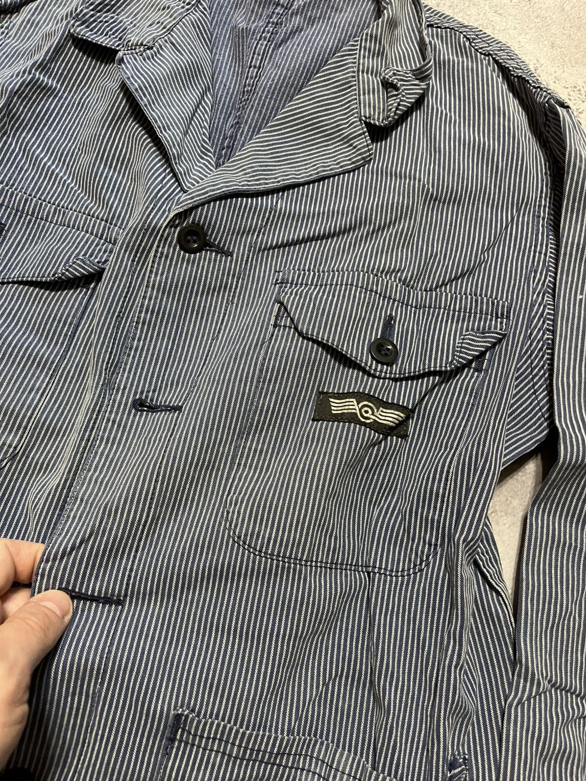 Vintage Vintage Marsum Hickory Stripe Workwear Chore Jacket Size US M / EU 48-50 / 2 - 2 Thumbnail