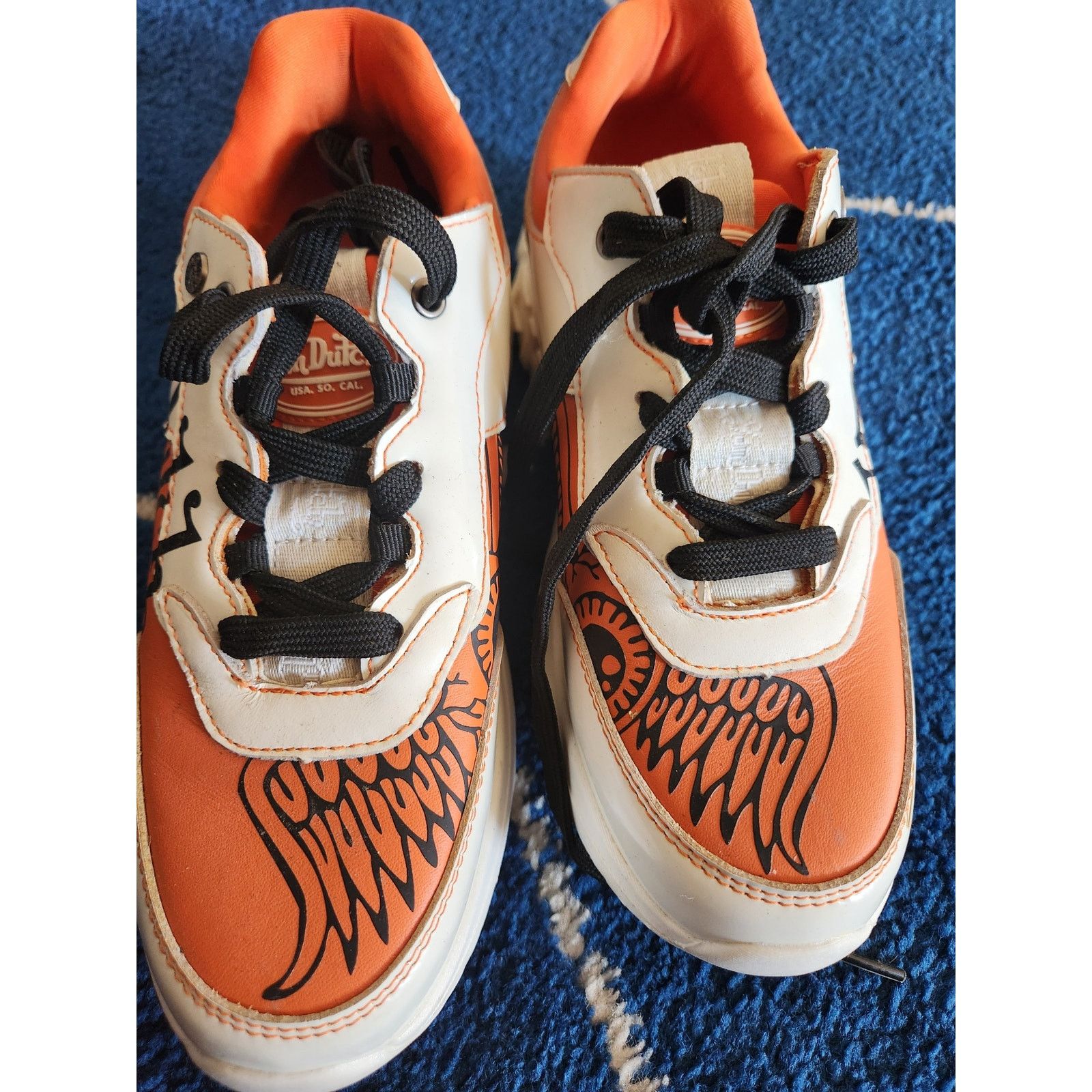 Von Dutch Von Dutch Women's Orange & White Eye Ball Sneakers sz 7.5 Size US 7.5 / IT 37.5 - 2 Thumbnail