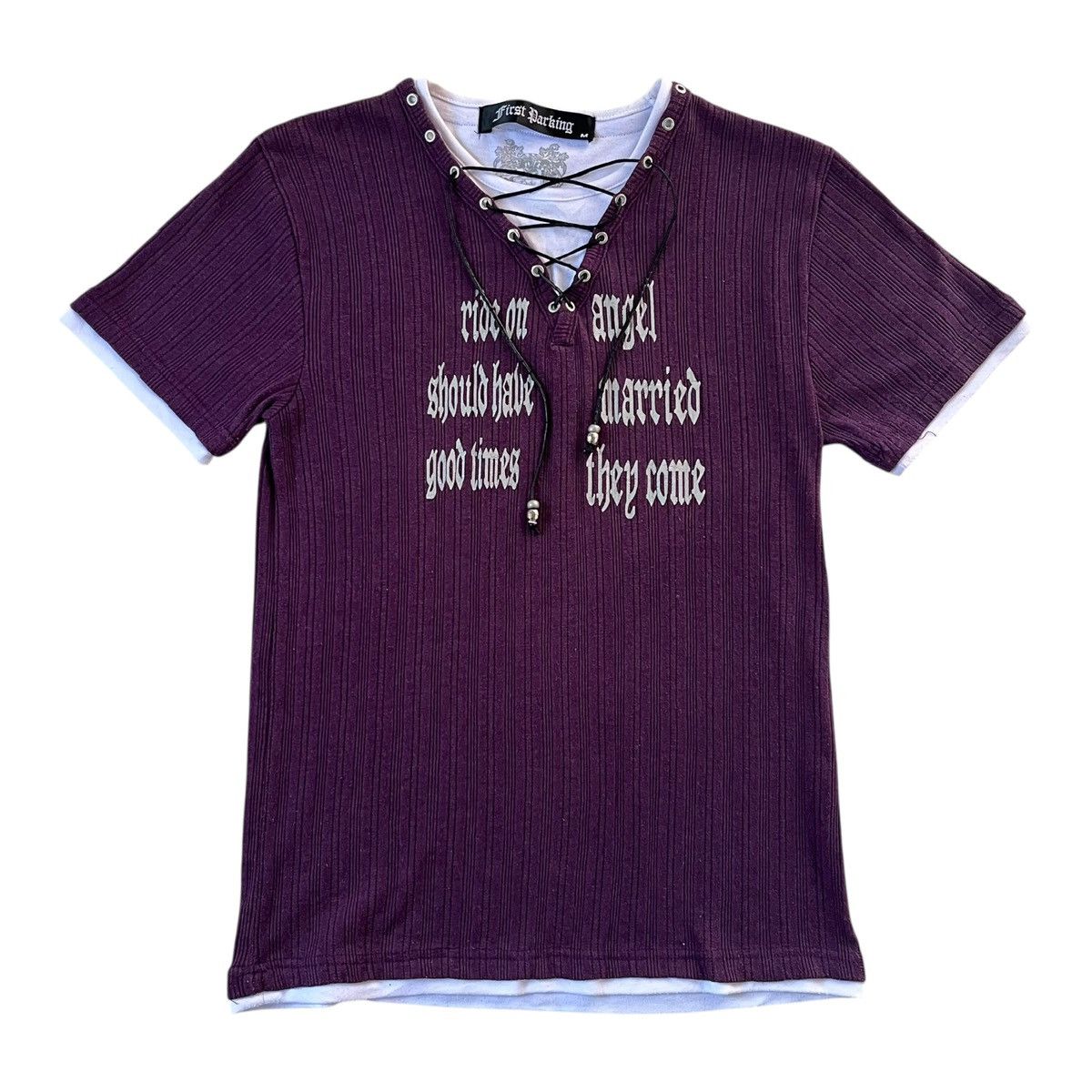 If Six Was Nine JapaneseTribal Poem Lace Up ifsixwasnine style Tee Size US M / EU 48-50 / 2 - 1 Thumbnail