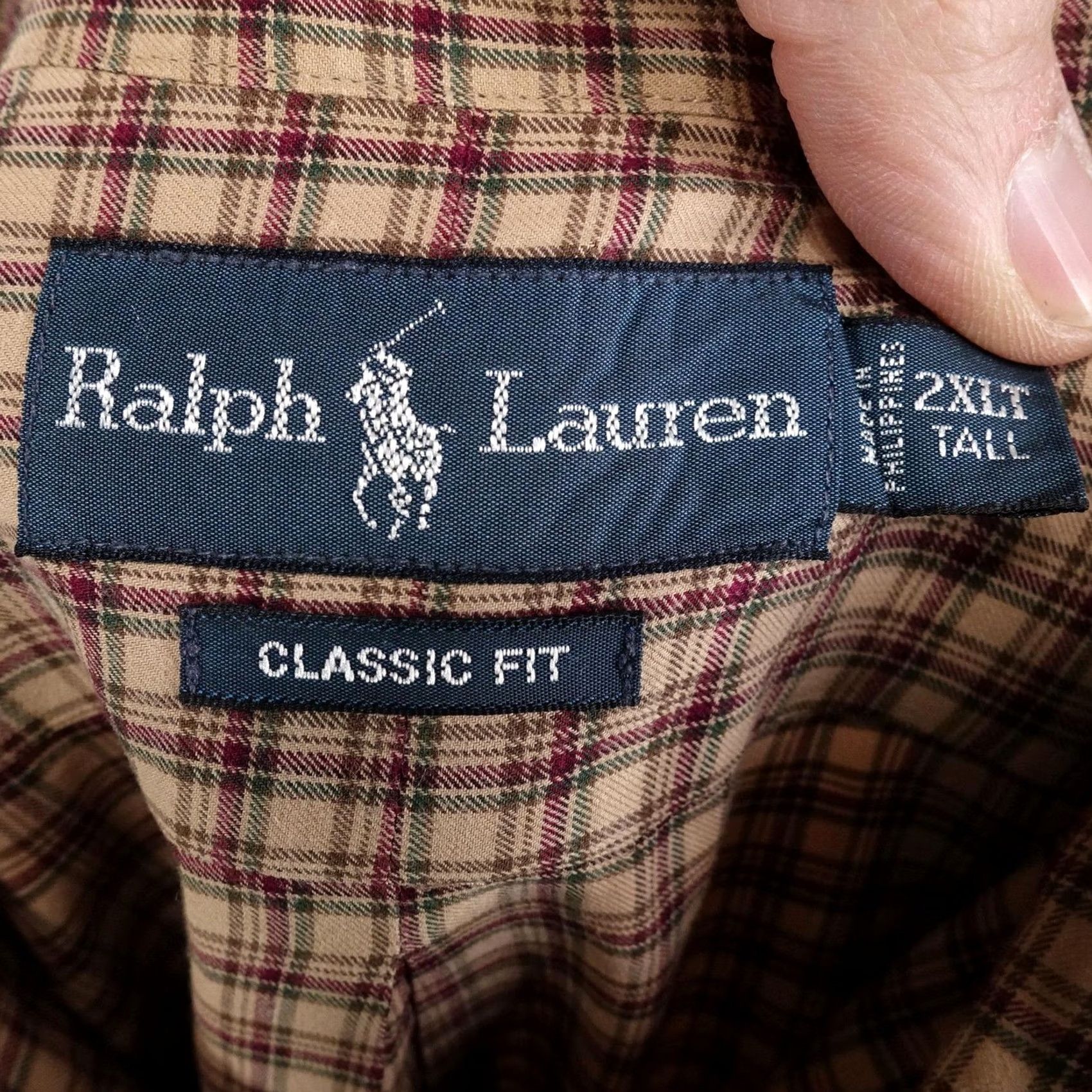 Ralph Lauren Ralph Lauren Shirt Mens 2XLT Beige Plaid Long Sleeve Button-Up Classic Fit Casual Mens 2XLT Big & Tall Cambr? Size US XXL / EU 58 / 5 - 6 Thumbnail