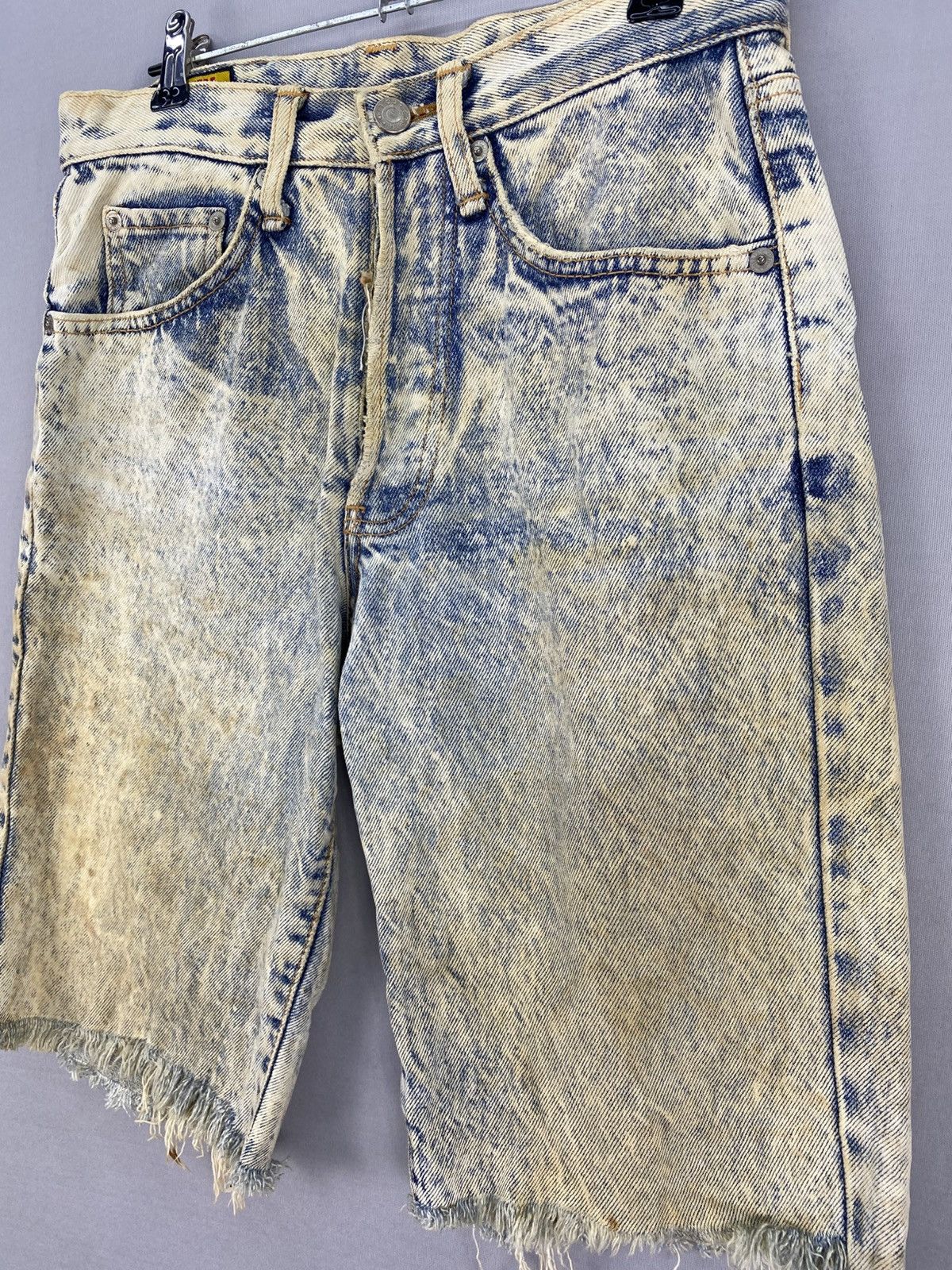 Edwin Vintage 90’s Edwin Acidwash Distressed Denim Short Pants Size US 28 / EU 44 - 3 Thumbnail