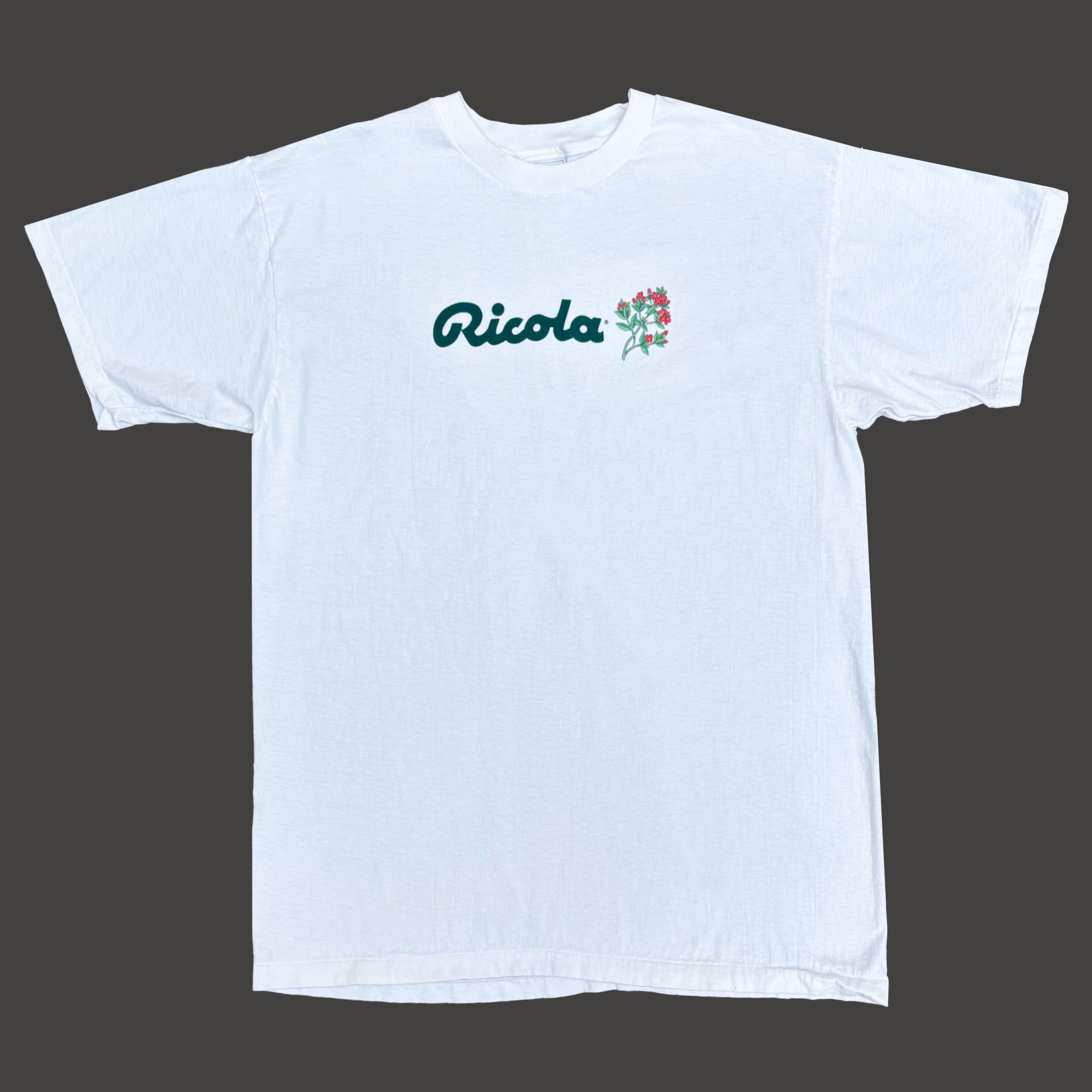 Hanes Ricola 1990 90s Vintage Logo USA Made Candy Promo T-Shirt Size US XL / EU 56 / 4 - 1 Thumbnail