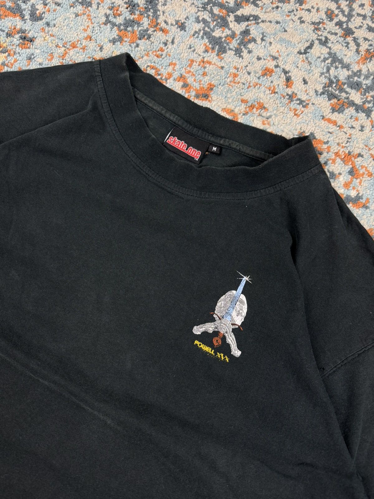 Powell Peralta × Vintage Vintage 90s Powell Peralta skull graphic tee distressed Size US L / EU 52-54 / 3 - 6 Thumbnail